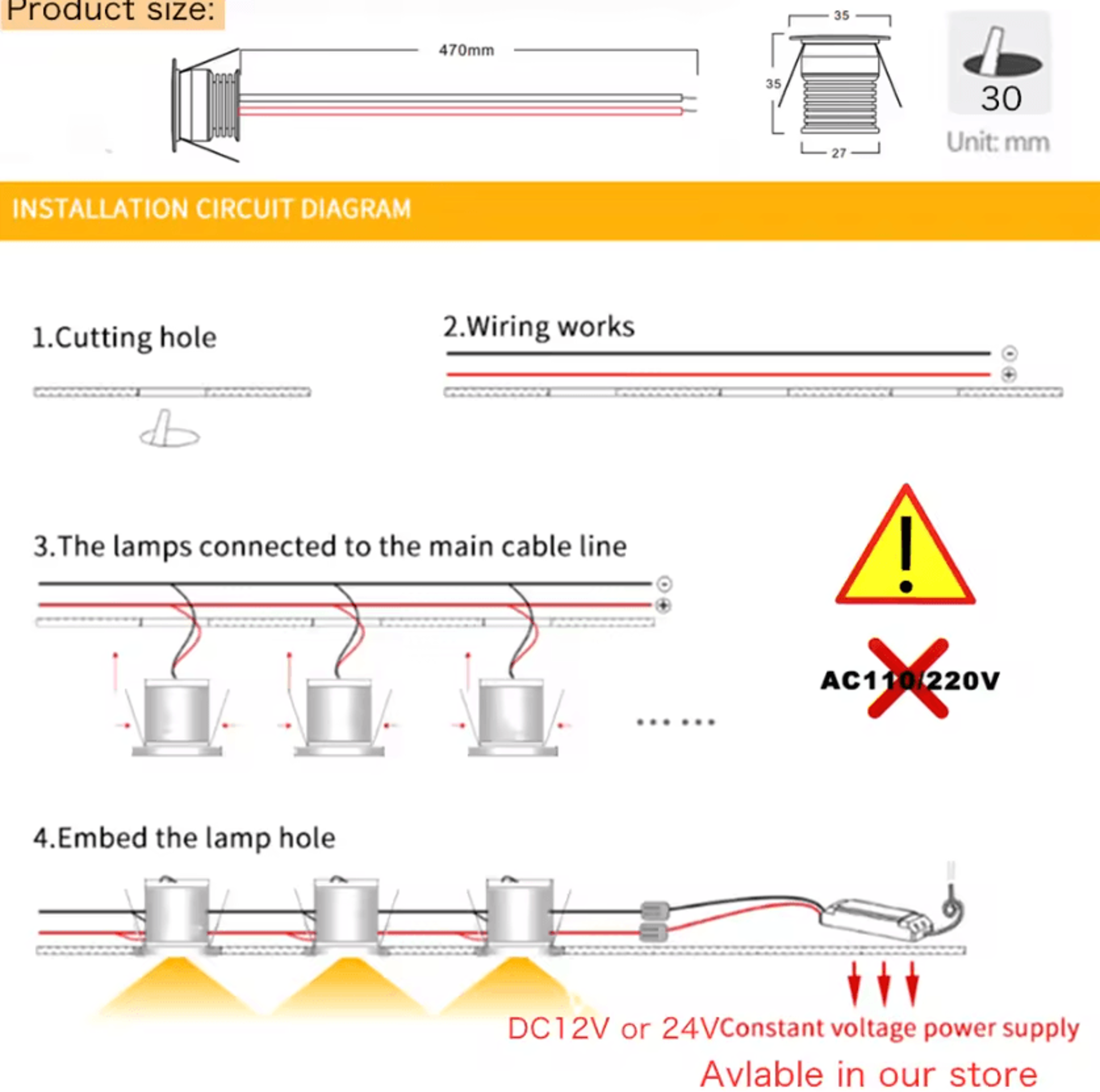3W Mini LED Recessed Ceiling Spotlight 12V 24V Dimmable Downlight For Living Room Bedroom And Kitch 4