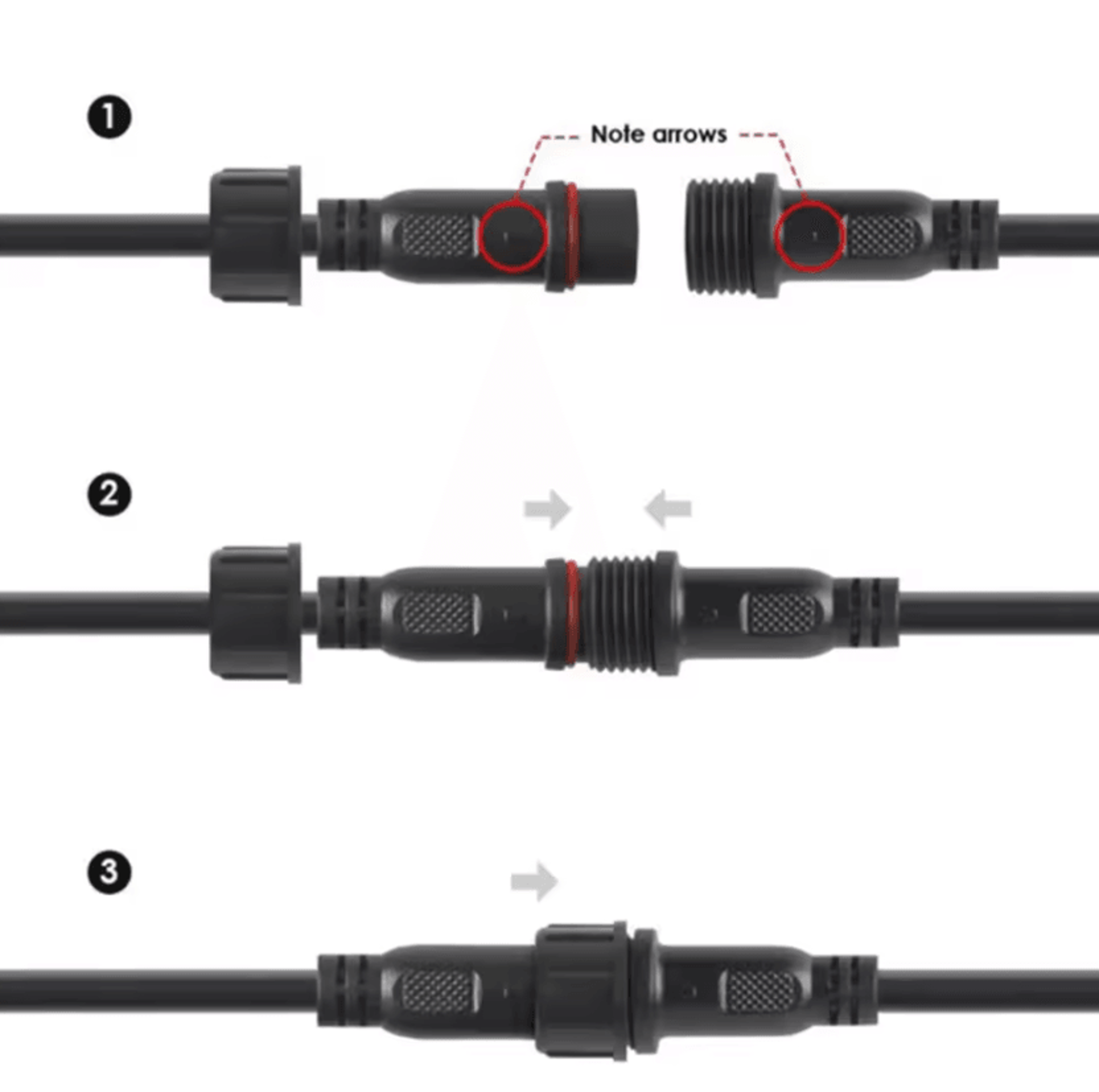 6Pcs Waterproof LED Extension Cables 1M IP67 2Pin Male To Female Connectors For Outdoor Landscape L 3