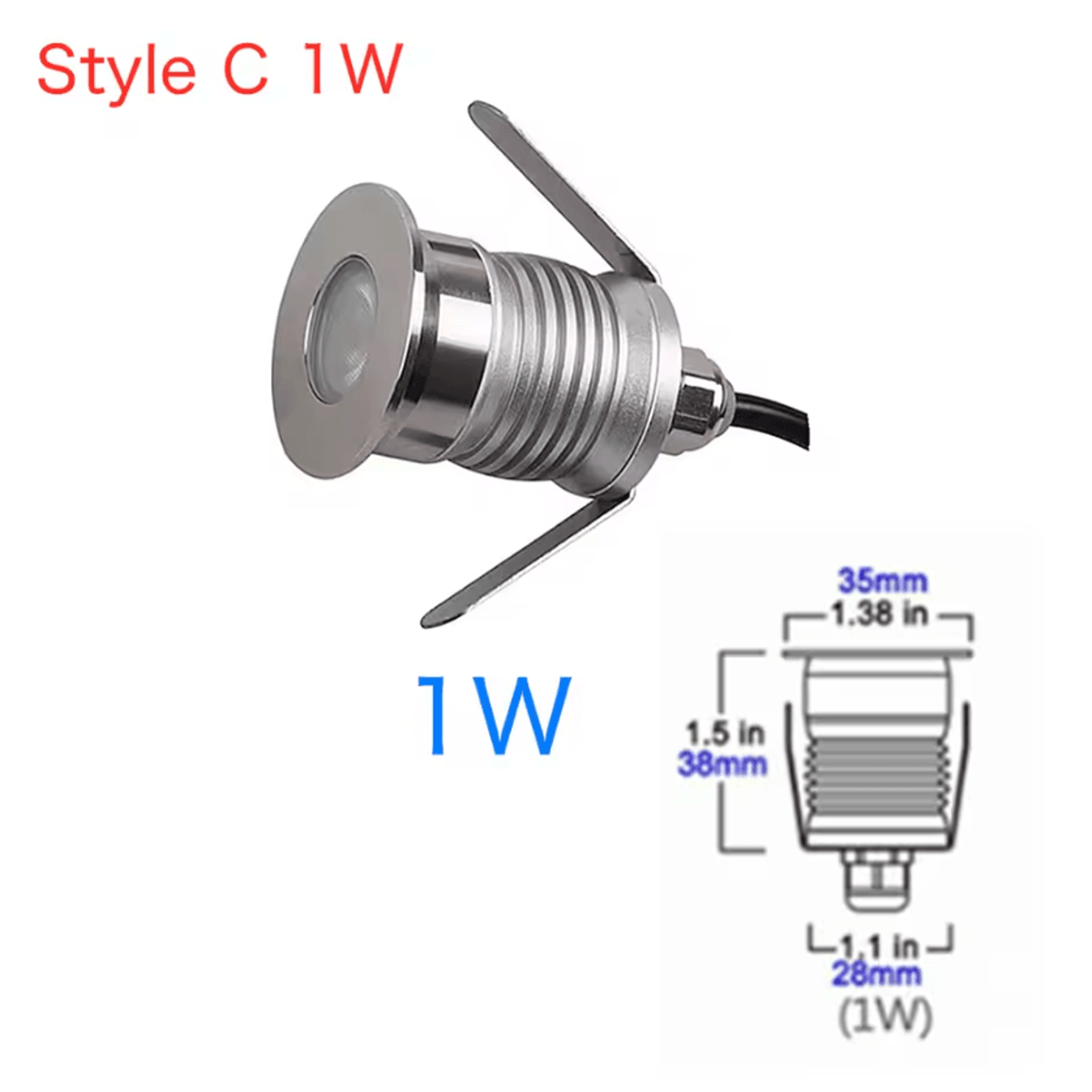 1W 3W IP67 Waterproof LED Underground Light 12V Recessed Deck Spotlight For Garden Pathways And Sta 7