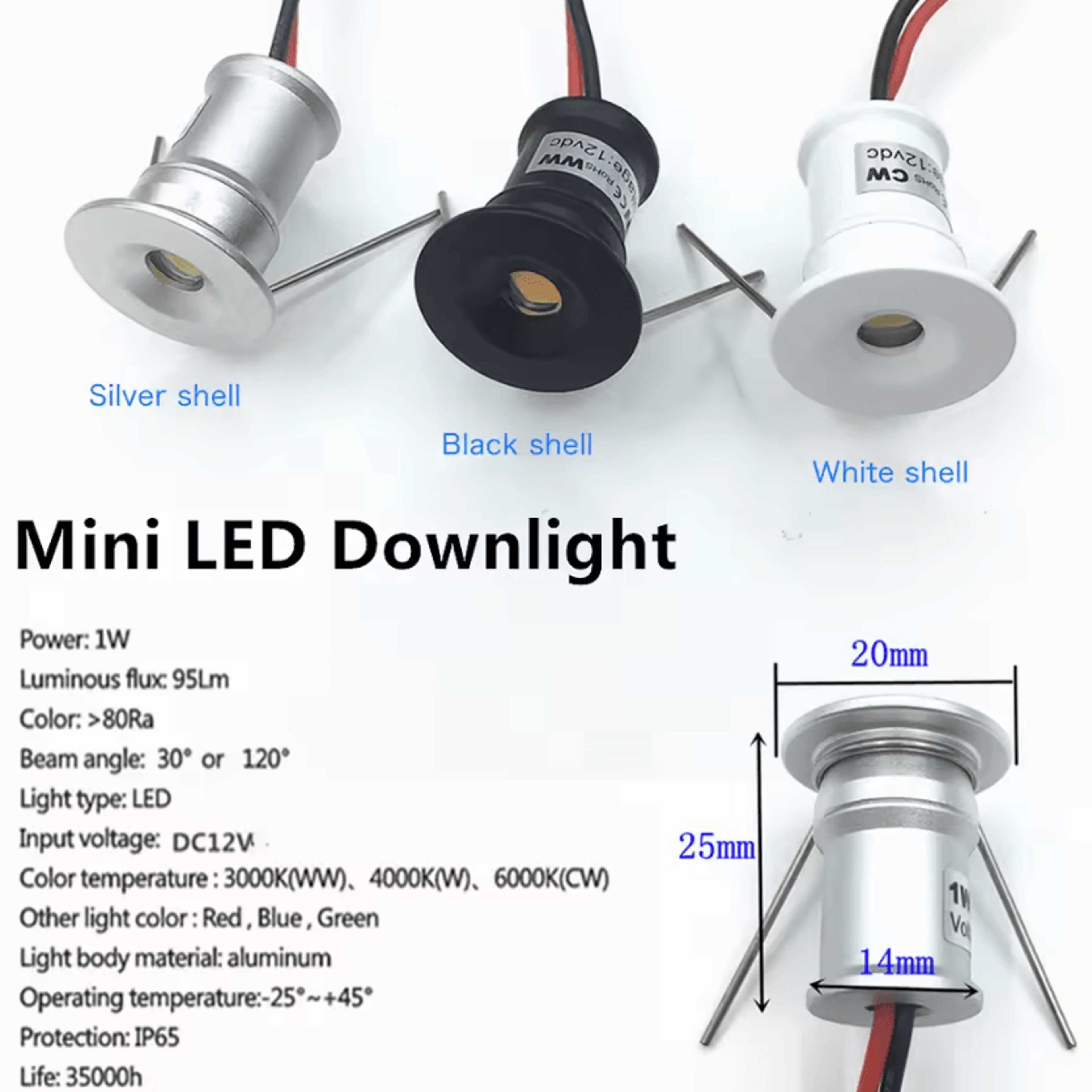 1W IP65 Mini LED Downlight 12V Compact Ambient Spotlight For Ceiling Cabinets Stairs And Walkways 2