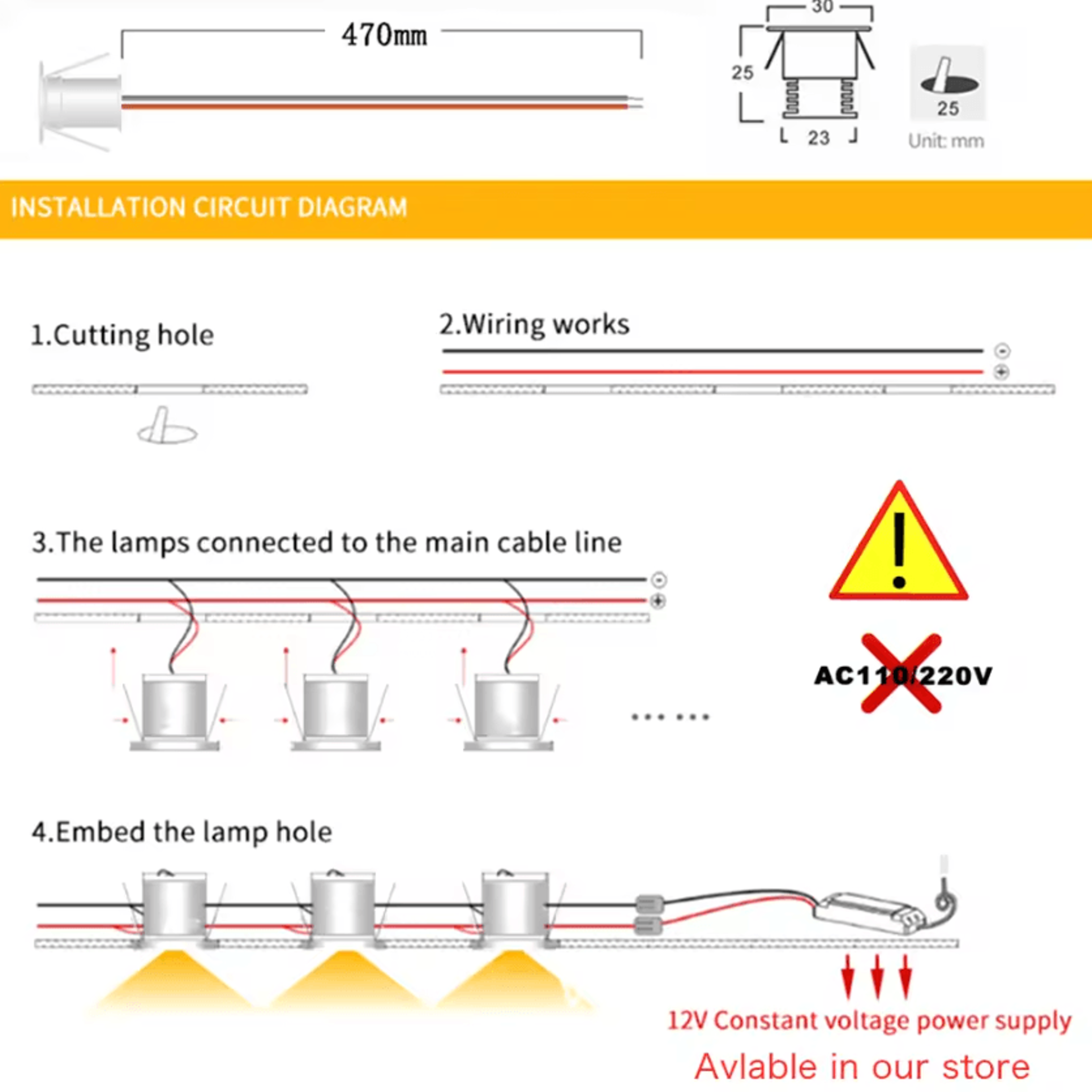 1W IP65 Mini LED Recessed Downlight 12V 15mm Dimmable Spotlight For Cabinets Ceilings And Stairs 4