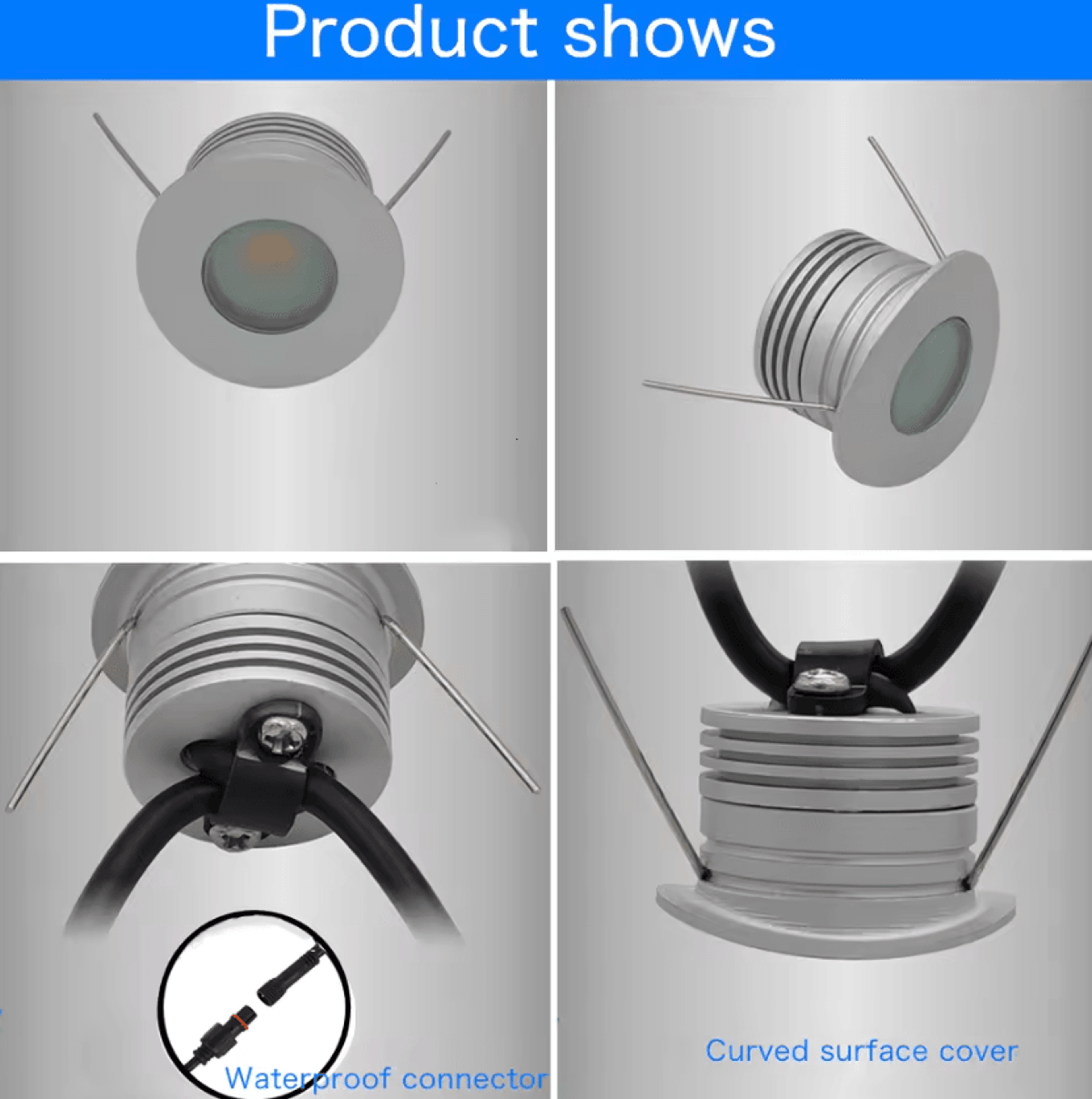 1W IP65 Waterproof LED Handrail Light 12V Recessed Railing Spotlight For Outdoor Stairs Fences And  3