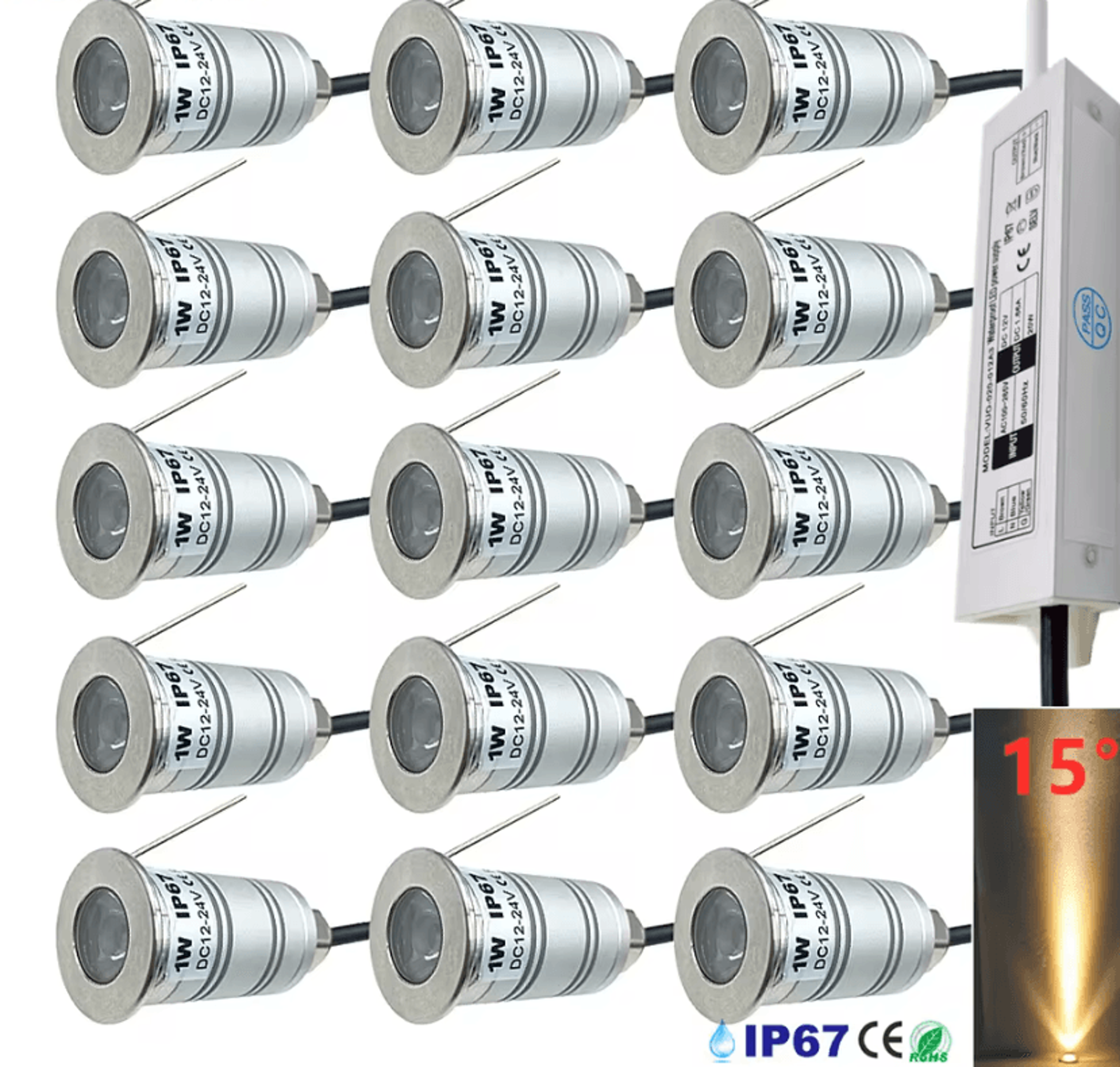 1W IP67 Waterproof LED InGround Spotlight 12V Garden Pathway Light With Transformer For Patio And L 6