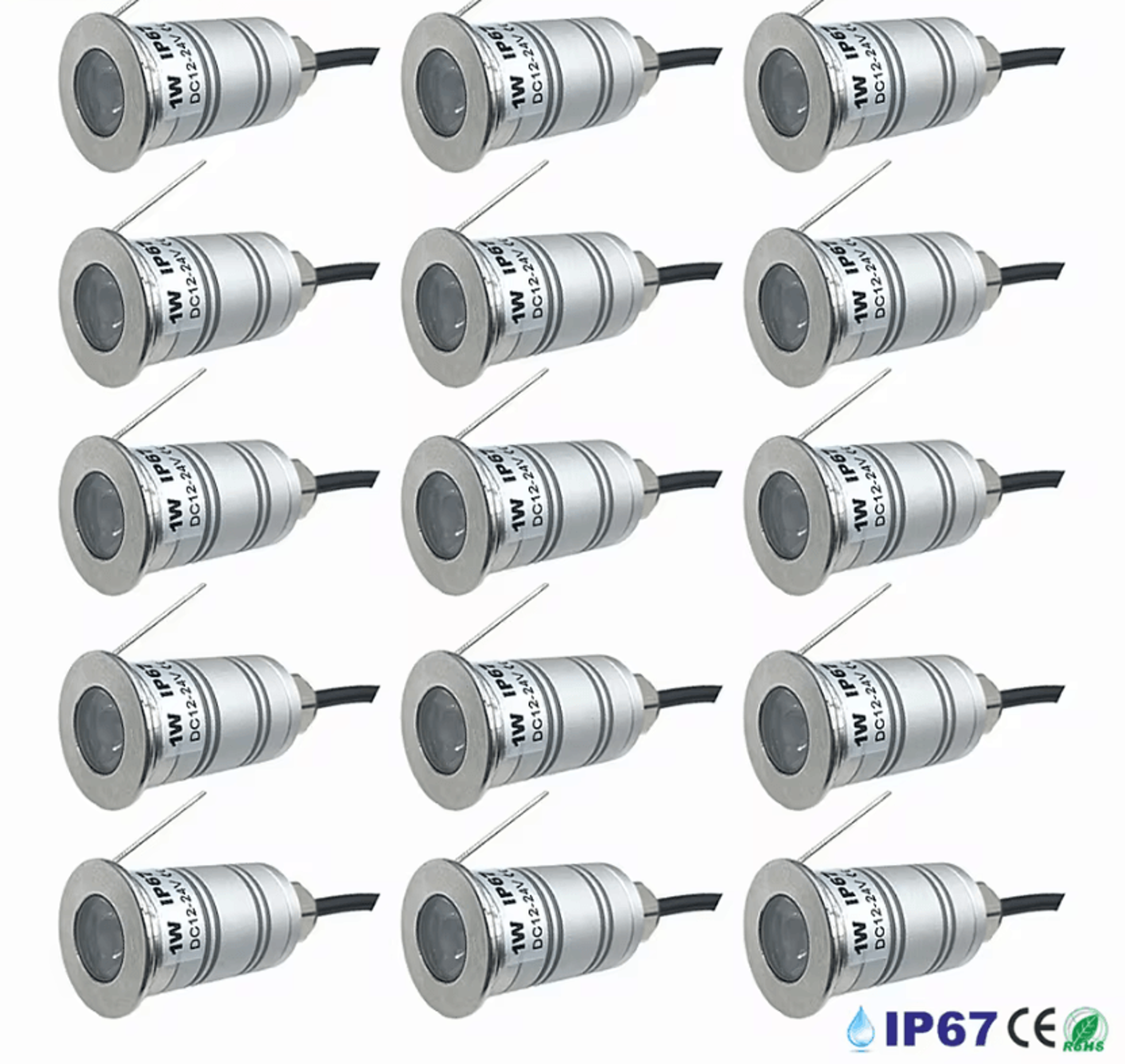 1W IP67 Waterproof LED Underground Spotlight 12V 24V Narrow Beam Garden And Yard Landscape Light 9