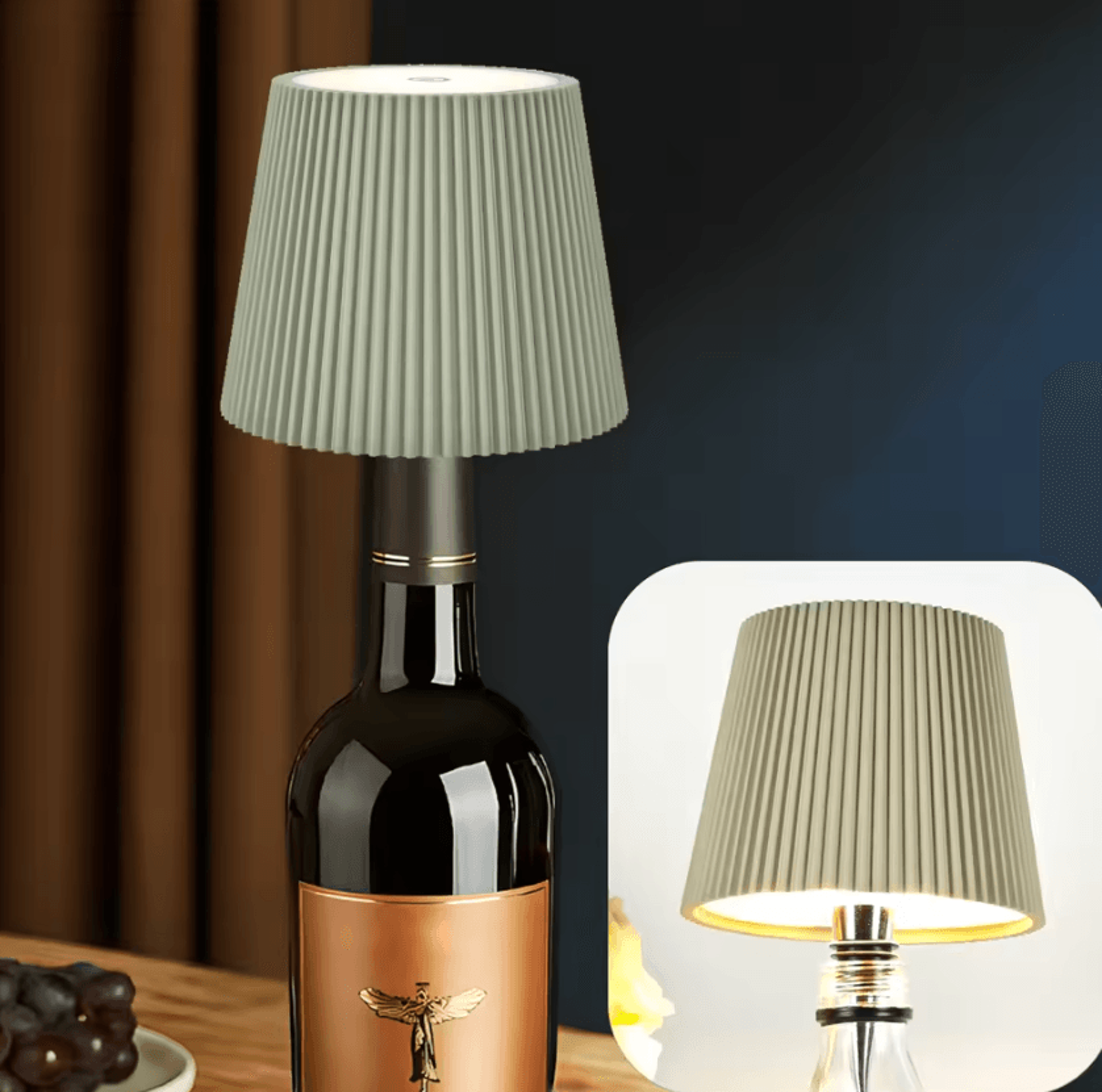 Wireless LED Wine Bottle Lamp Head USB Rechargeable Touch Dimmable Light With 3 Lighting Modes For  7