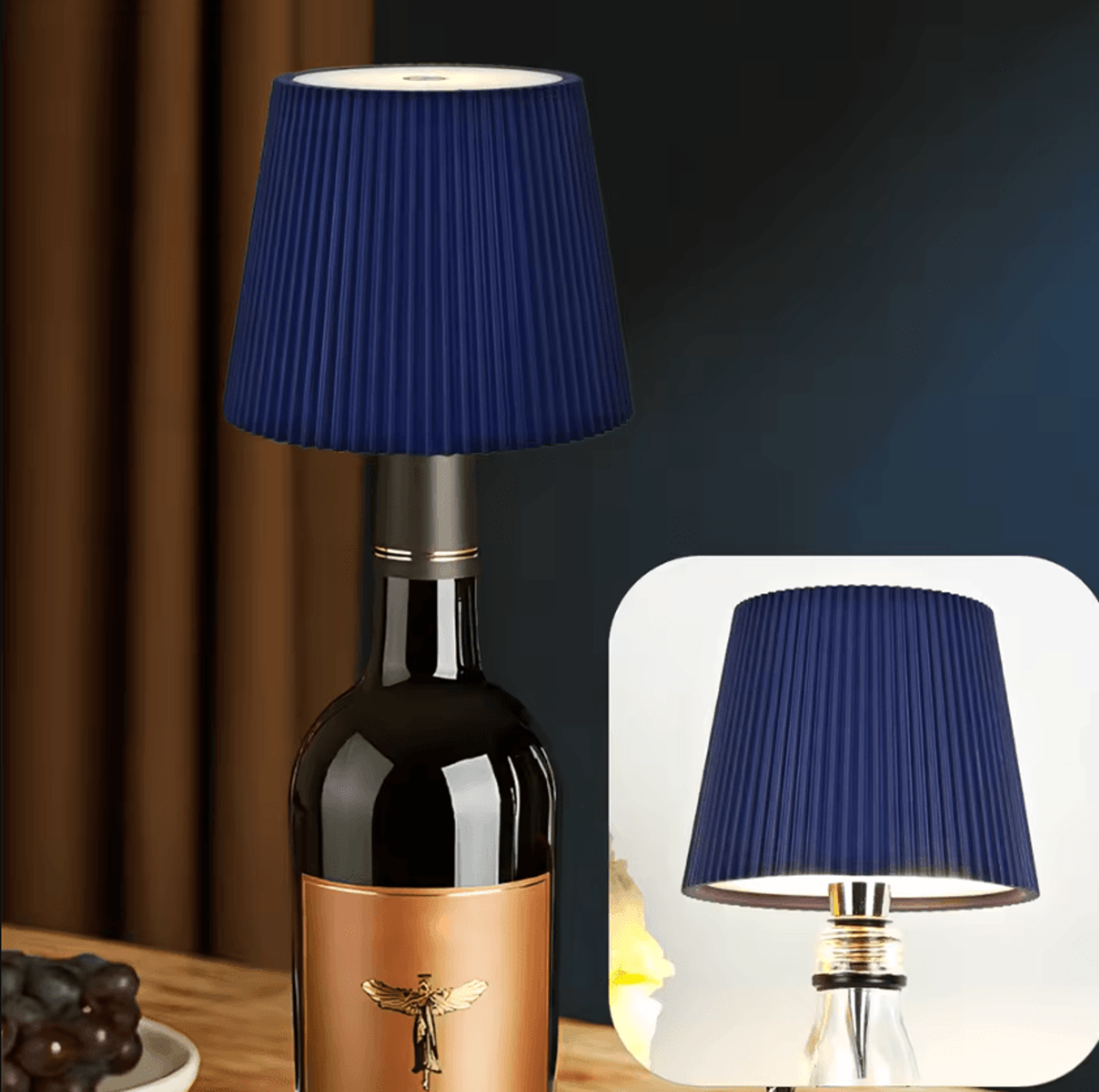 Wireless LED Wine Bottle Lamp Head USB Rechargeable Touch Dimmable Light With 3 Lighting Modes For  5