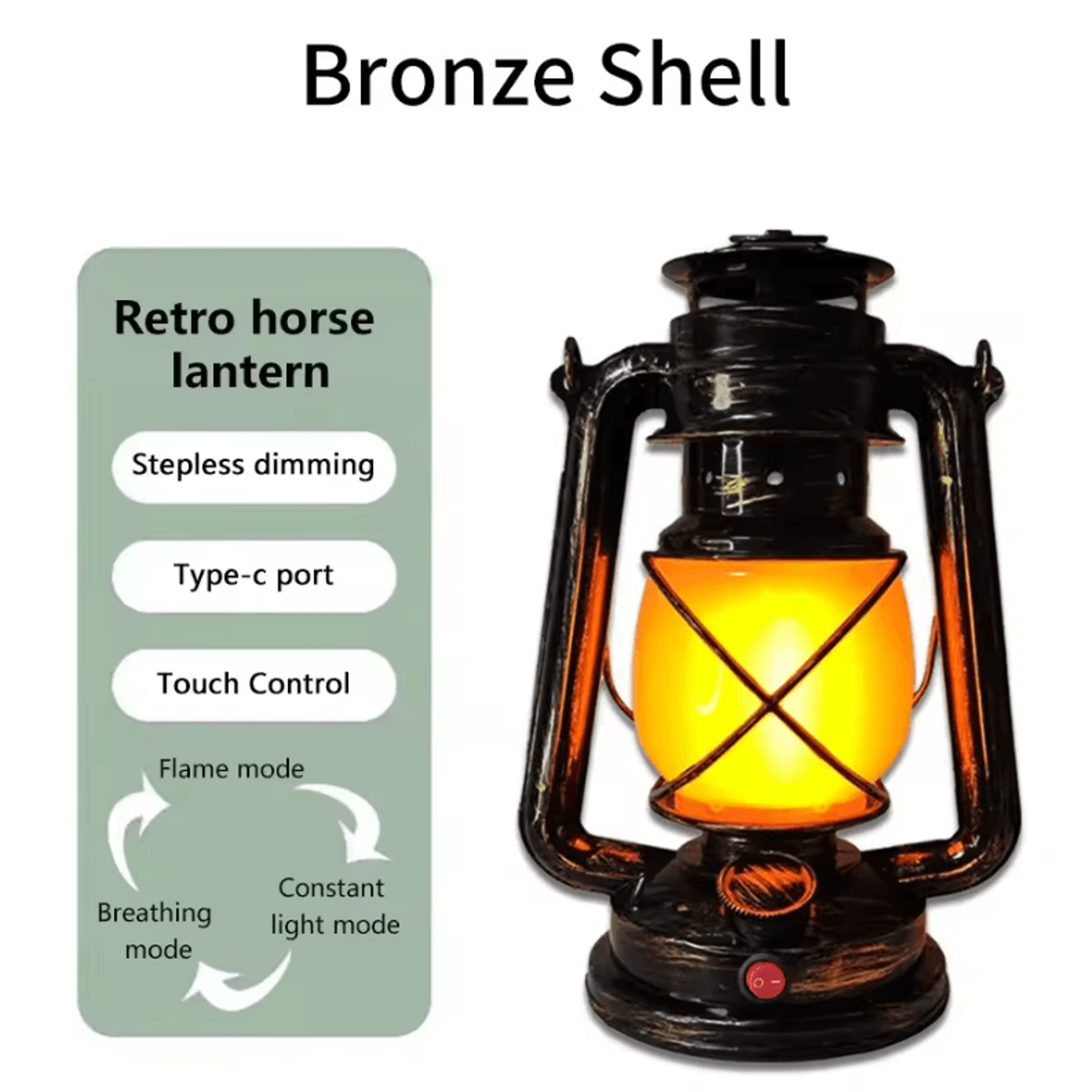 Retro LED Camping Lantern USB Rechargeable Portable Hanging Tent Light With 3 Lighting Modes For Ou 6