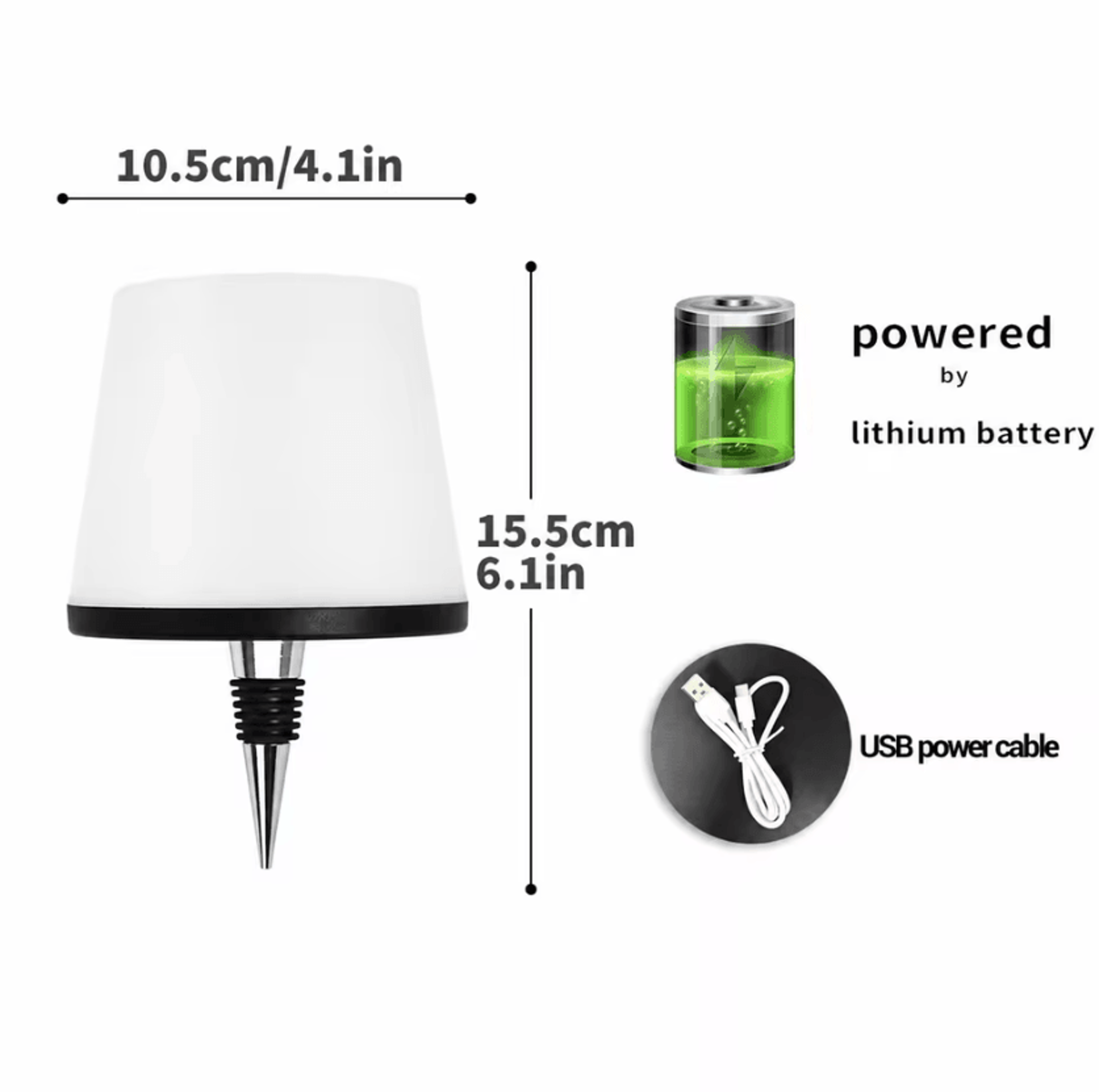 USBC Rechargeable LED Wine Bottle Lamp Touch Sensor 3Color Dimmable Table Light For Parties And Hom 4