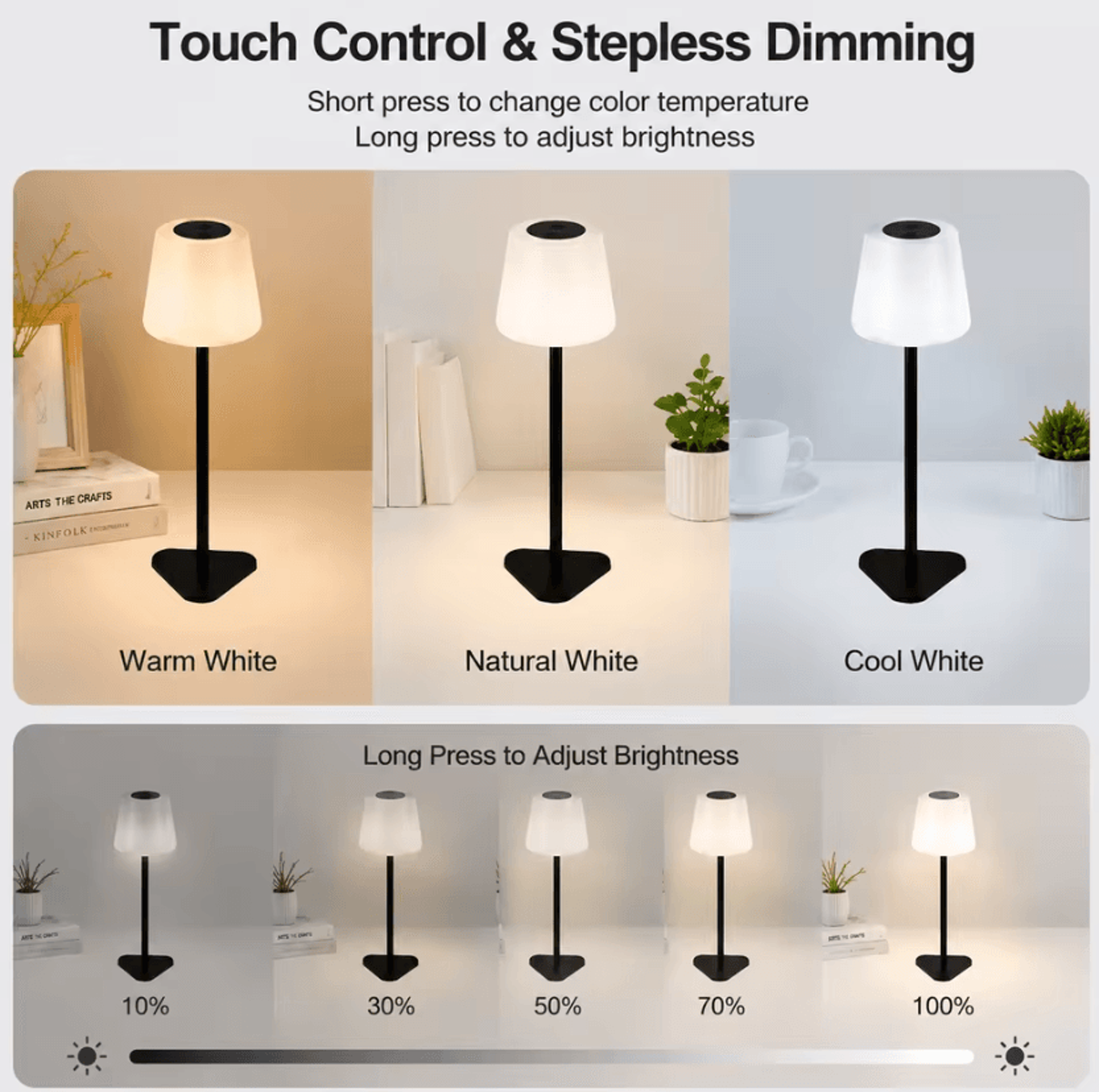 Rechargeable Touch Shower Light With 3 Color Modes Adjustable Height And 18000mAh Battery For Bathr 1