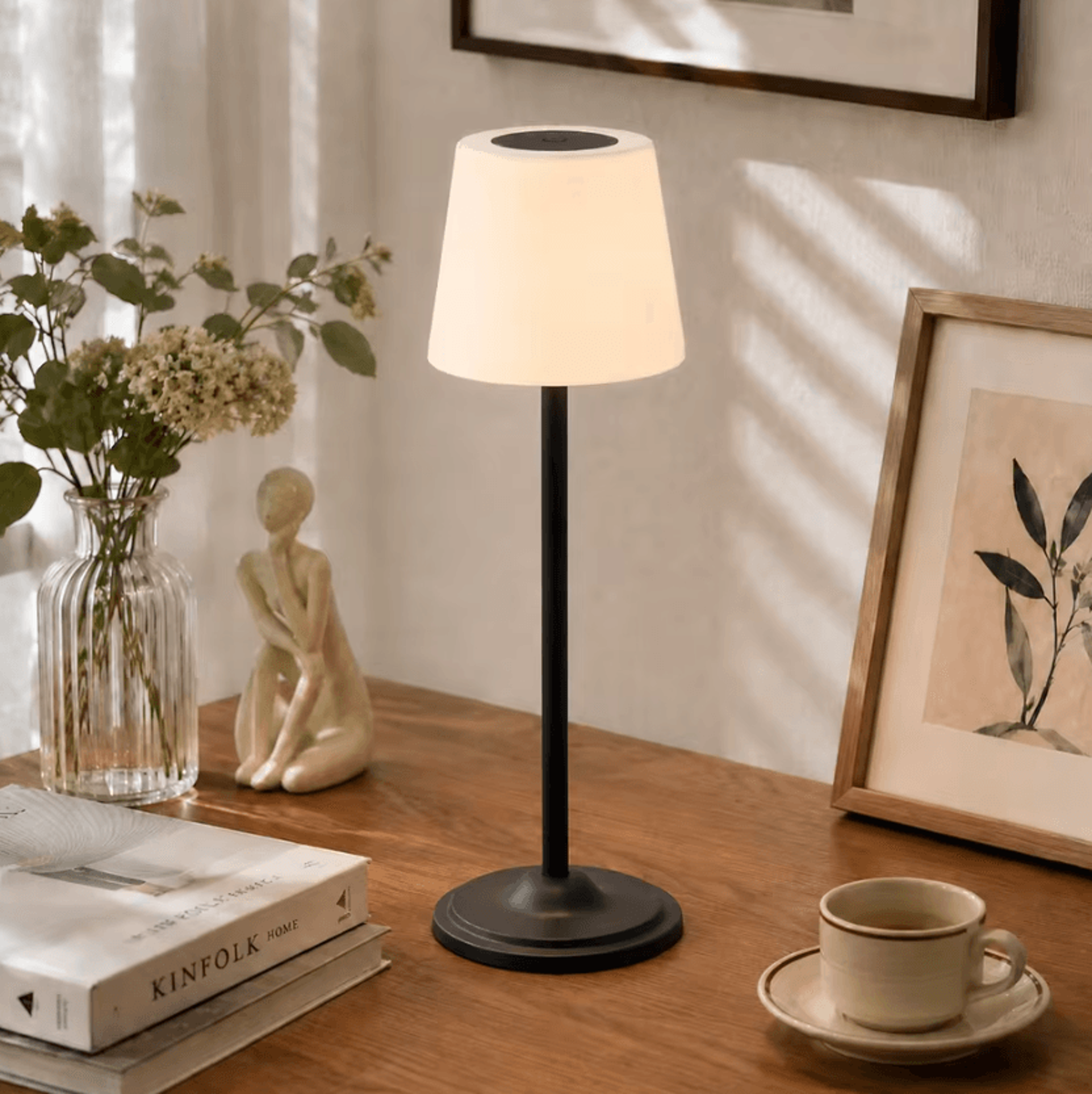 Rechargeable LED Touch Table Lamp 1800mAh 3Color Ambient Light For Bedroom Restaurant And Home Deco 5