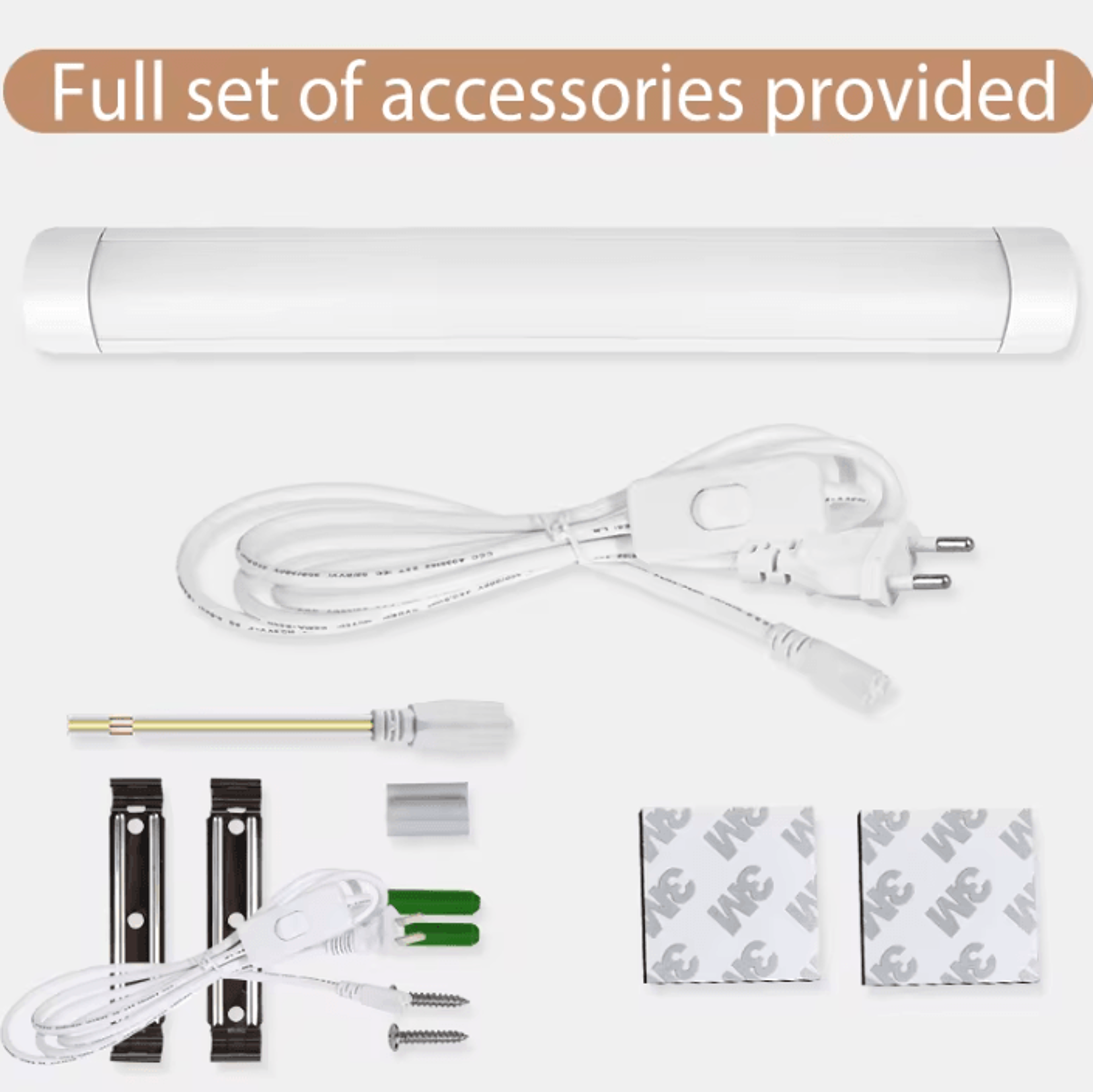 led tube light with switch 10w 20w 110v 220v 30cm 50cm linear lamp for kitchen closet bedroom and home lighting
