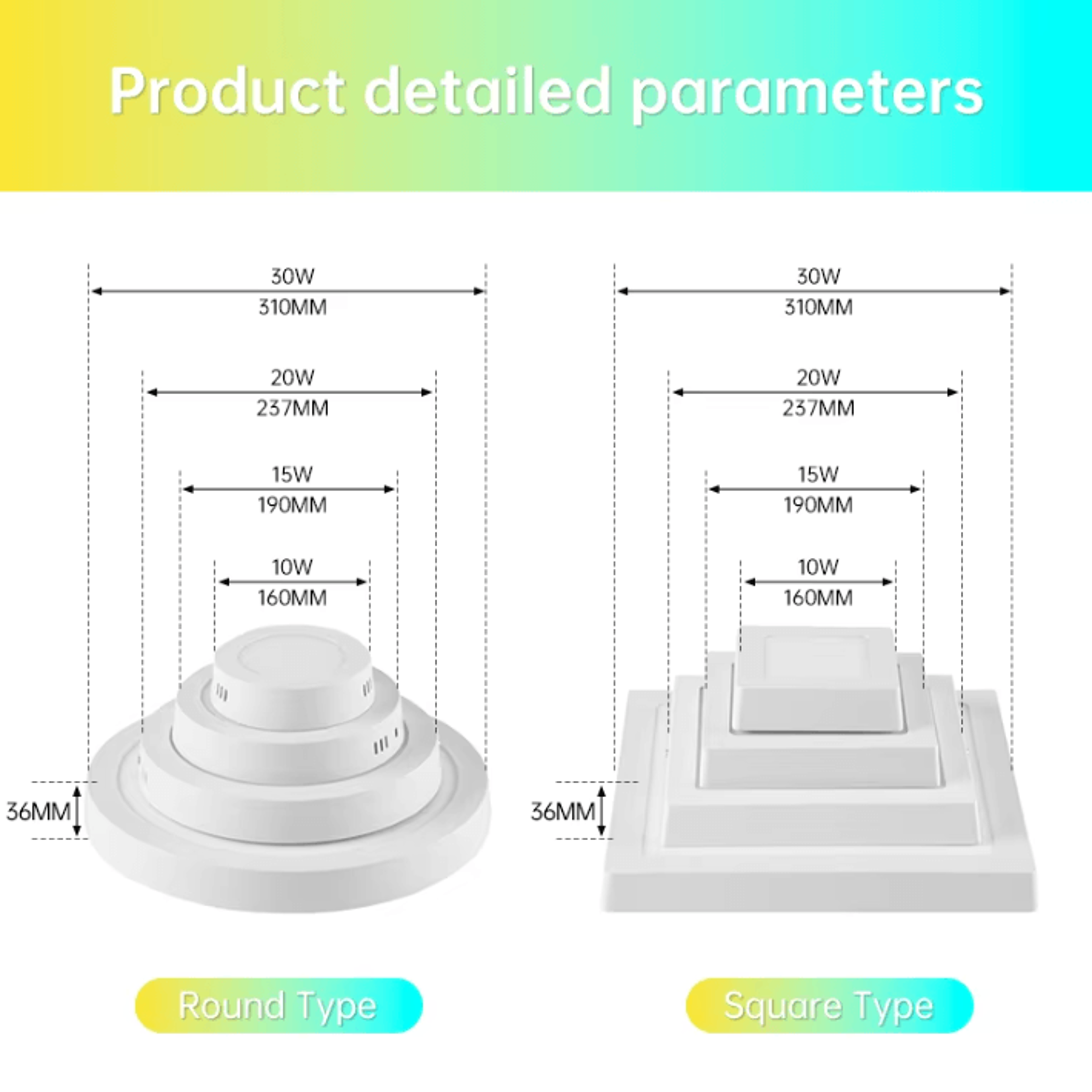 Modern LED Ceiling Panel Light 15W 20W 30W AC 110V220V Indoor Fixture For Living Room Bedroom And K 1