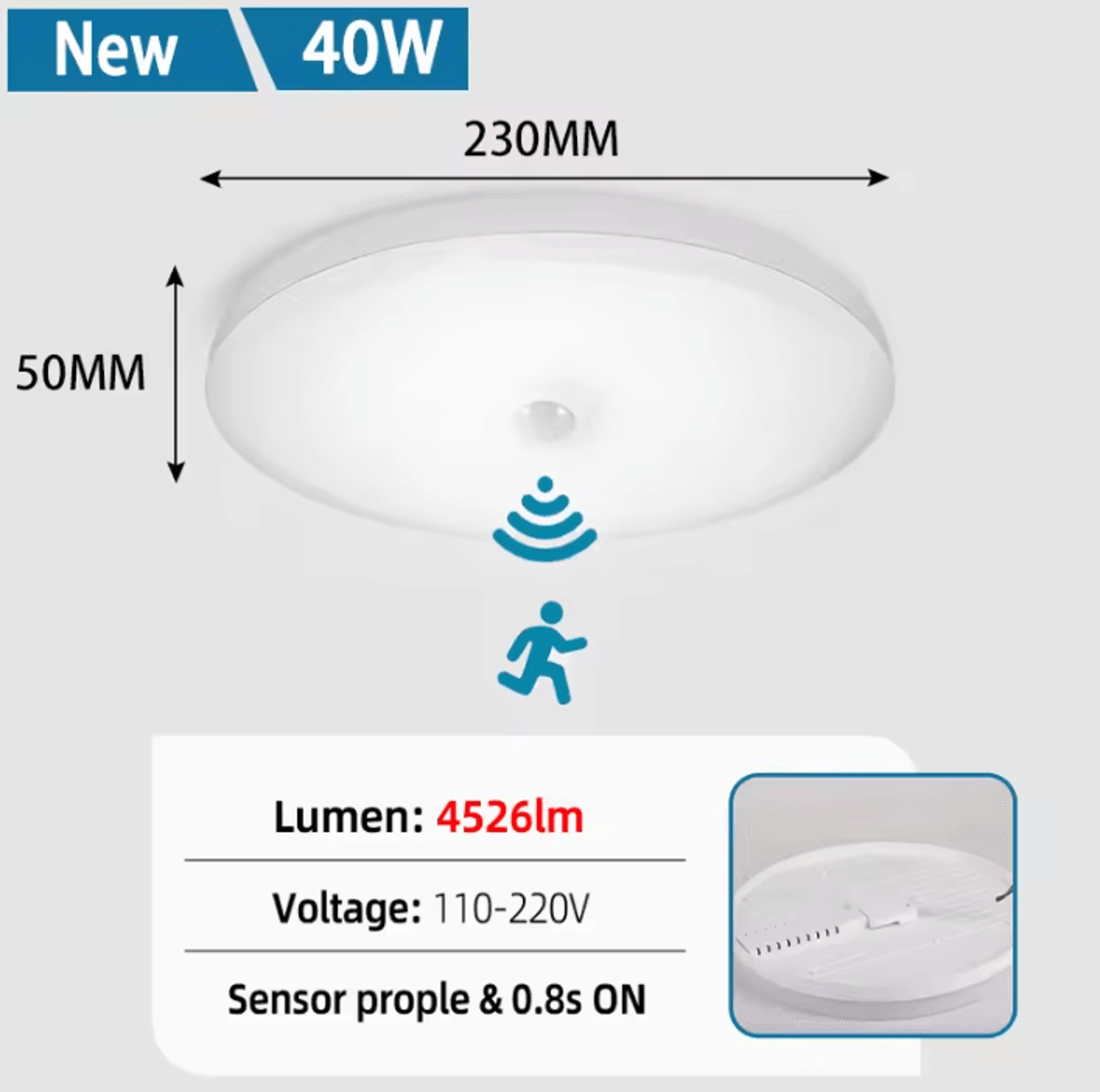 PIR Motion Sensor LED Ceiling Lamp 110V 220V Automatic Motion Detection Light For Corridor Garage A 7