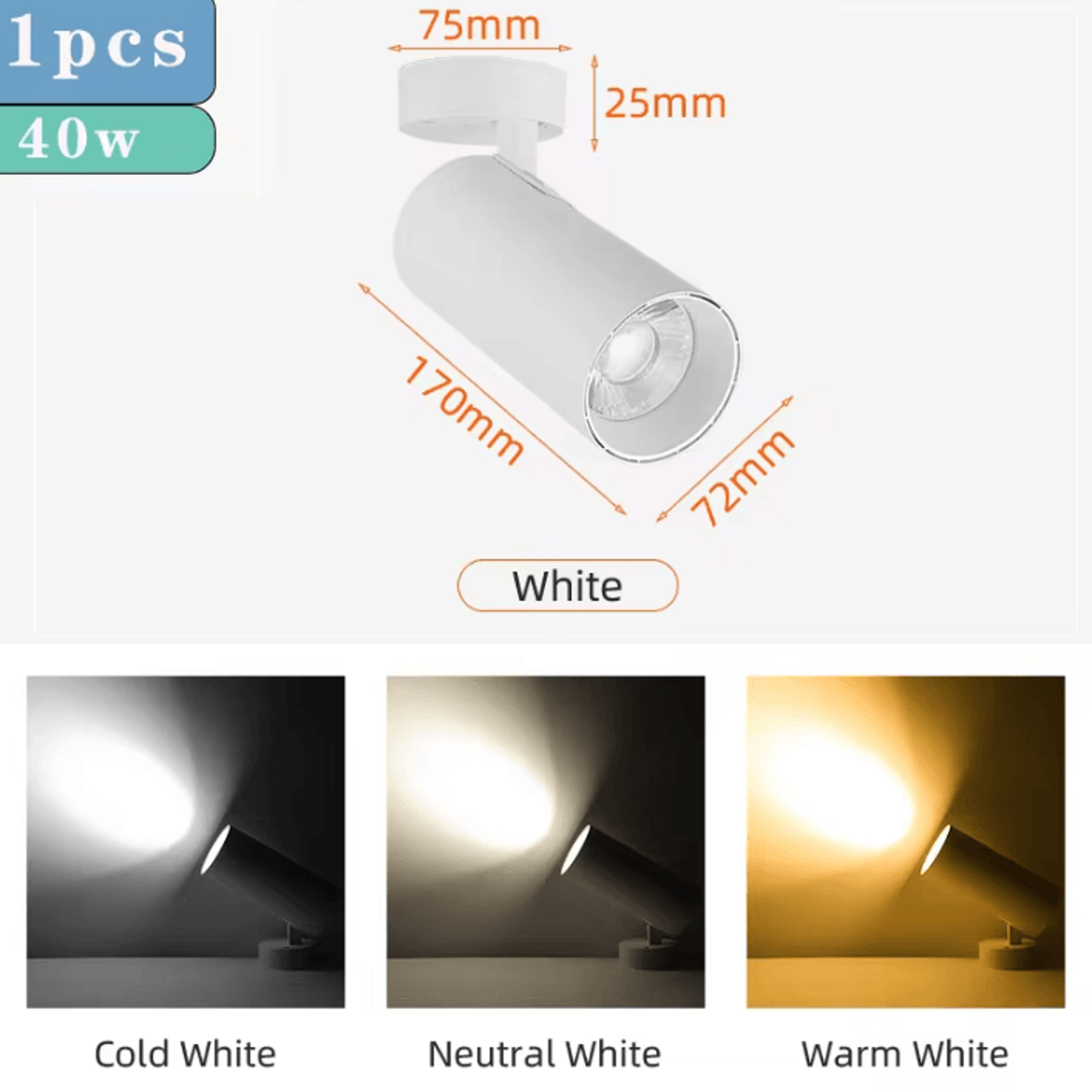 220V Foldable COB LED Downlight Surface Mounted Neutral White Ceiling Spotlight For Kitchen Bathroo 6