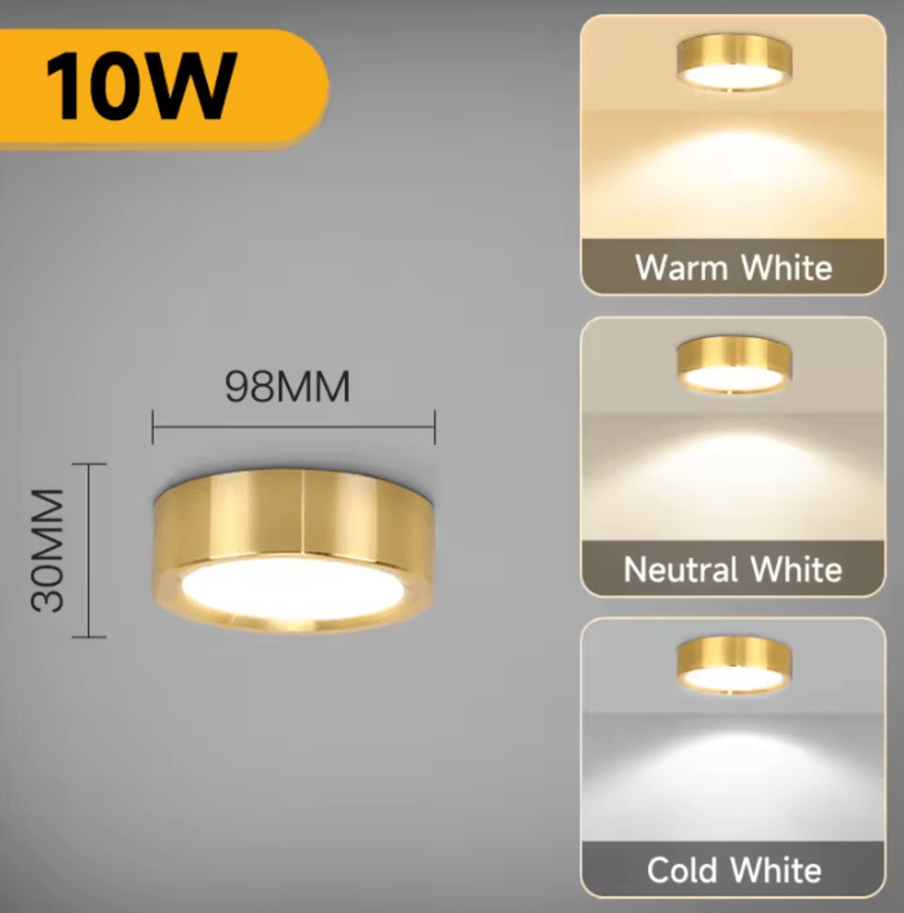 Wood Grain Gold LED Ceiling Downlight 3Color Ultra Thin Panel Spotlight For Living Room And Home De 10