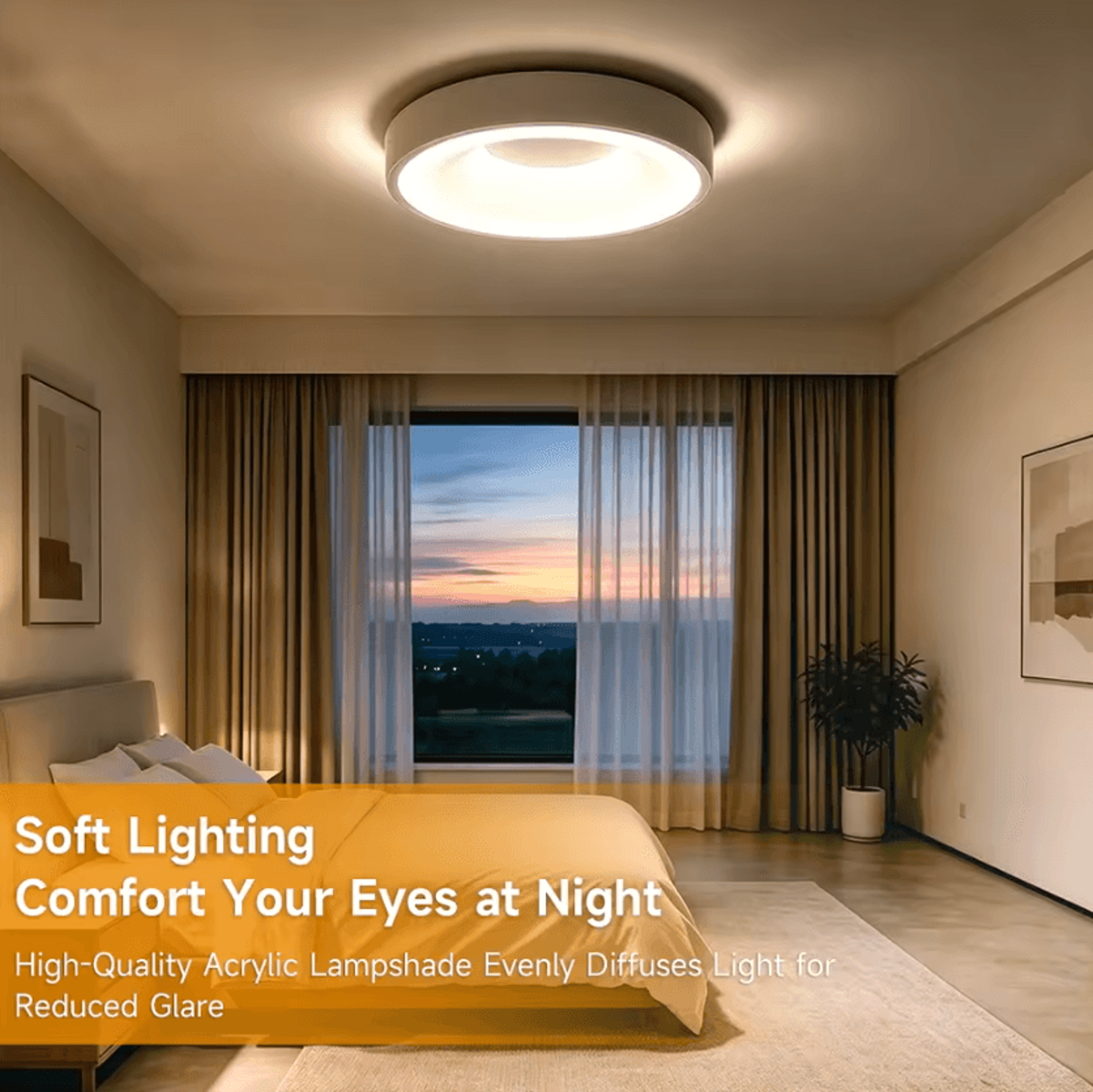 Modern 3Color LED Ceiling Light With Remote Control Dimmable Lamp For Living Room And Bedroom 2