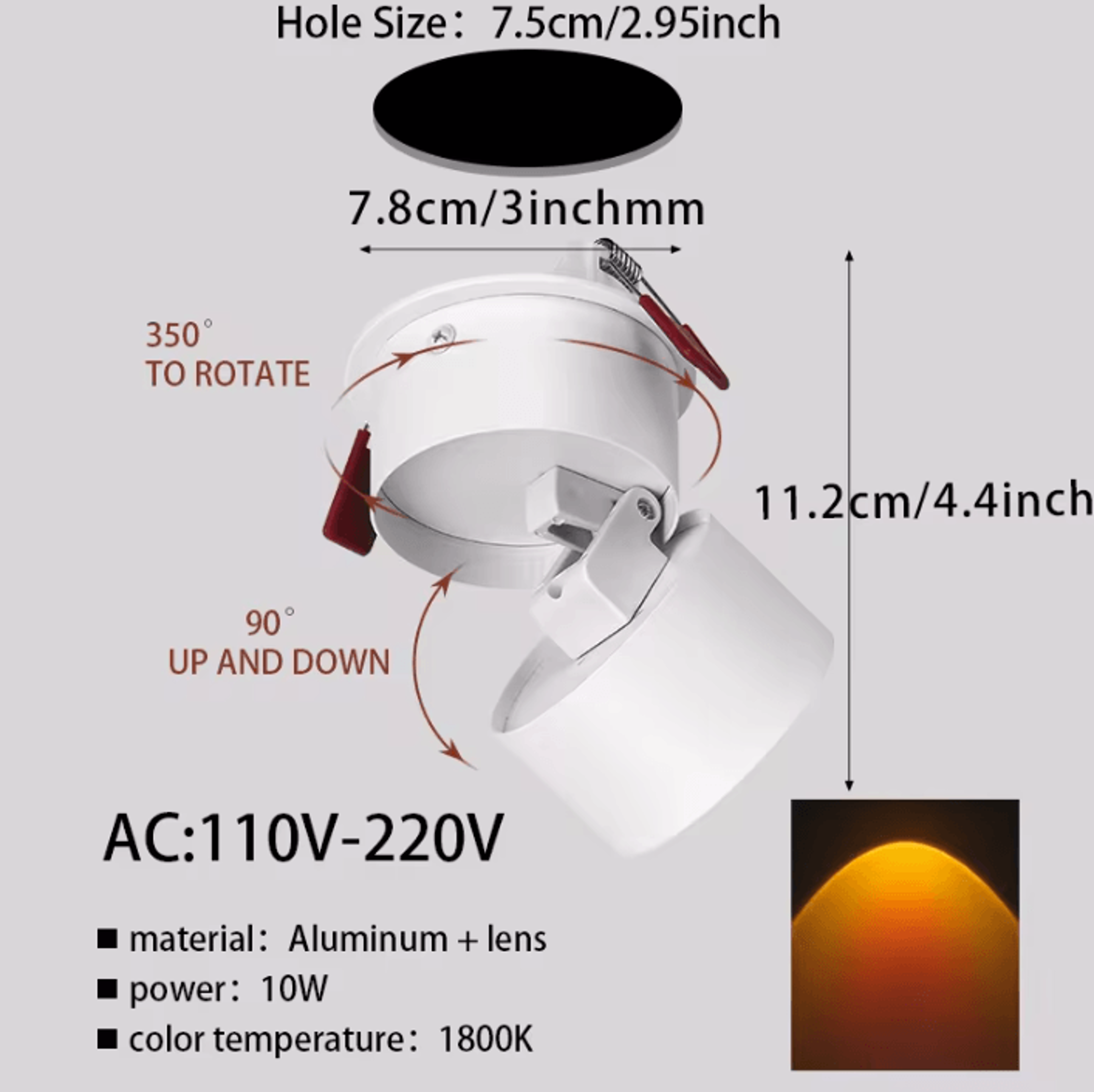 COB LED Sunset Ceiling Downlight 110V220V Surface Recessed Spotlight For Living Room Hallway And Ho 4