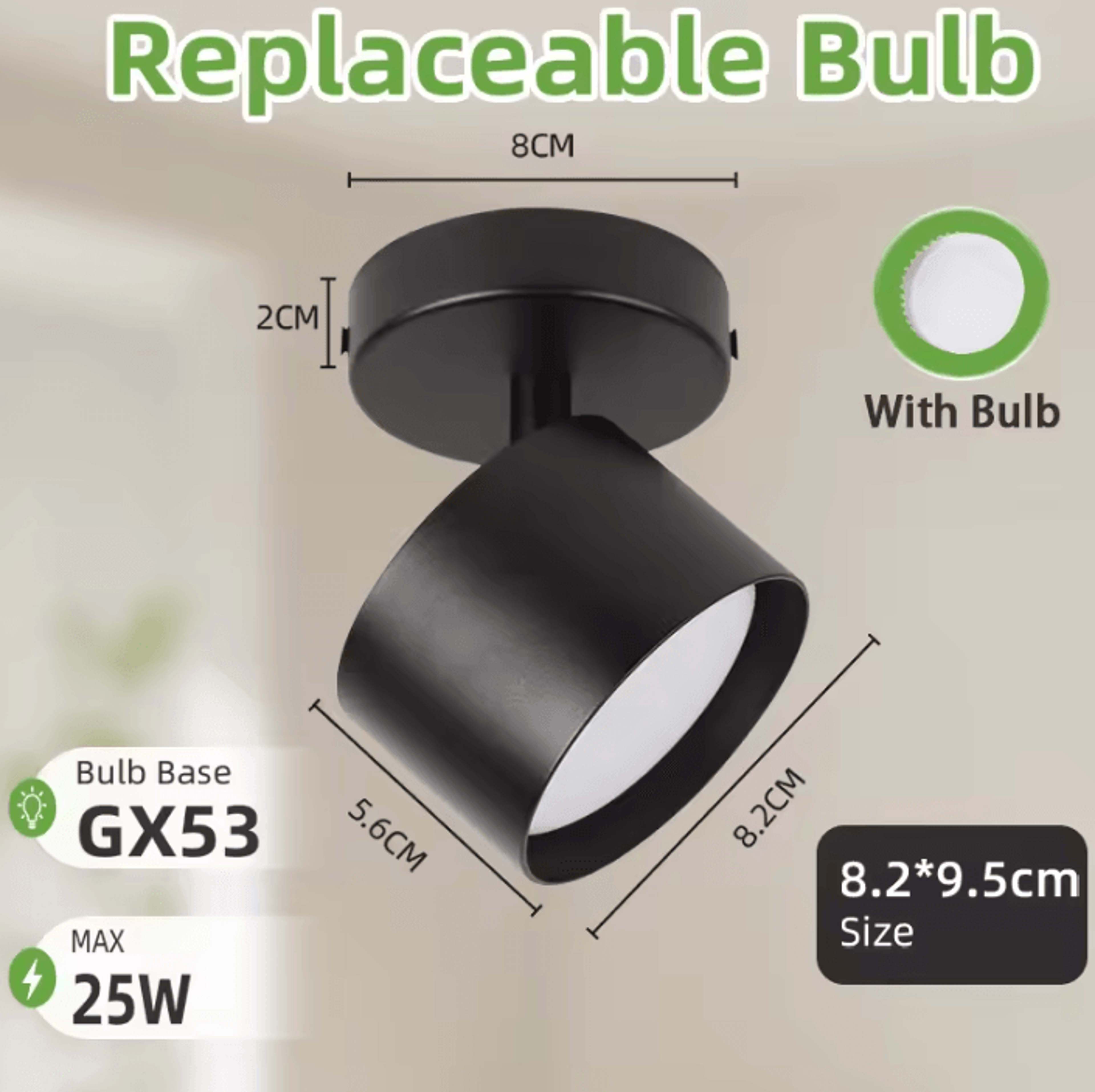 GX53 LED Ceiling Downlight 220V 3Color Replaceable Bulb Spotlight For Living Room Kitchen And Corri 8