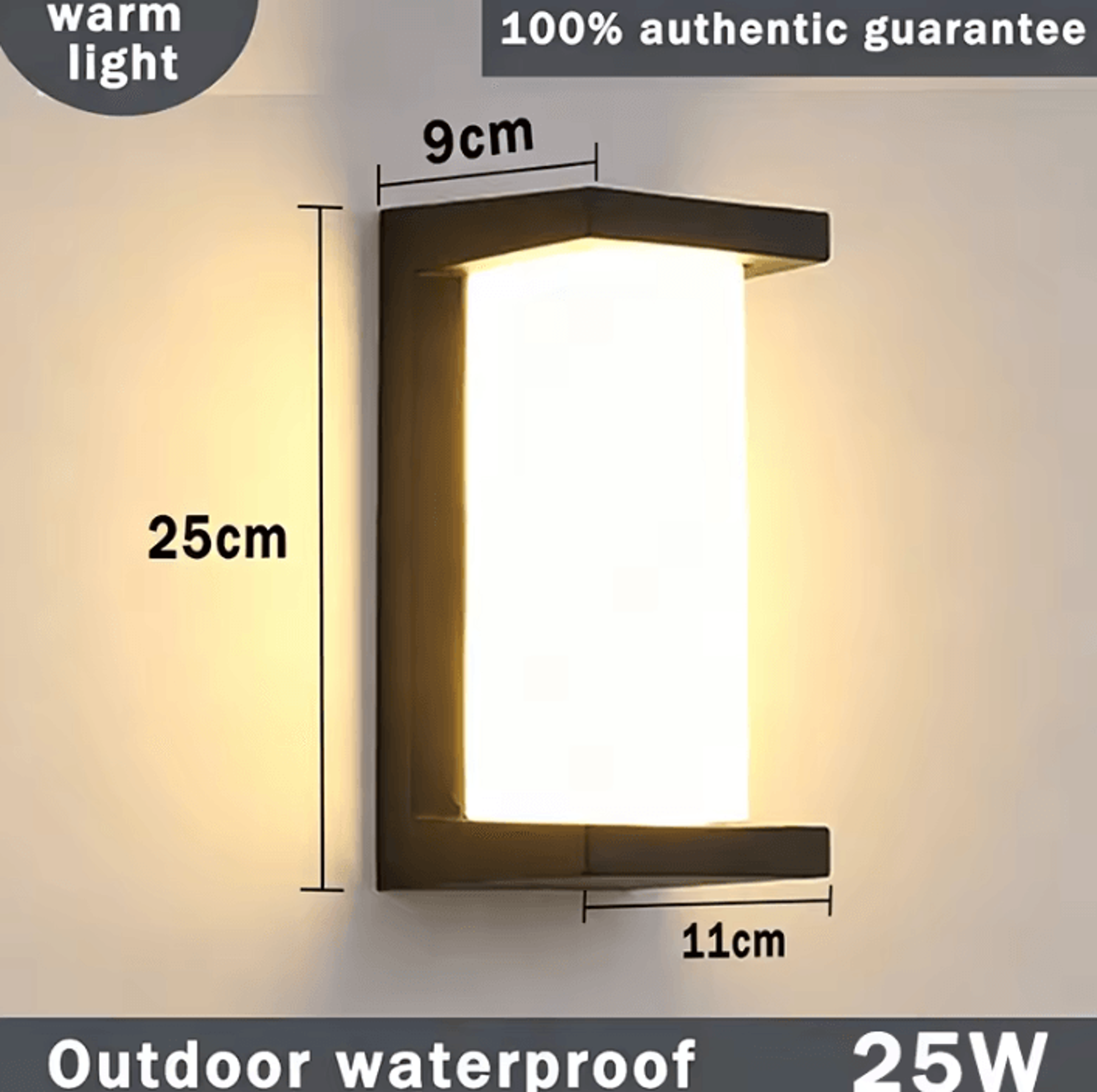 Modern IP65 Waterproof LED Outdoor Wall Light 12W 25W Decorative Lamp For Garden Corridor And Exter 4