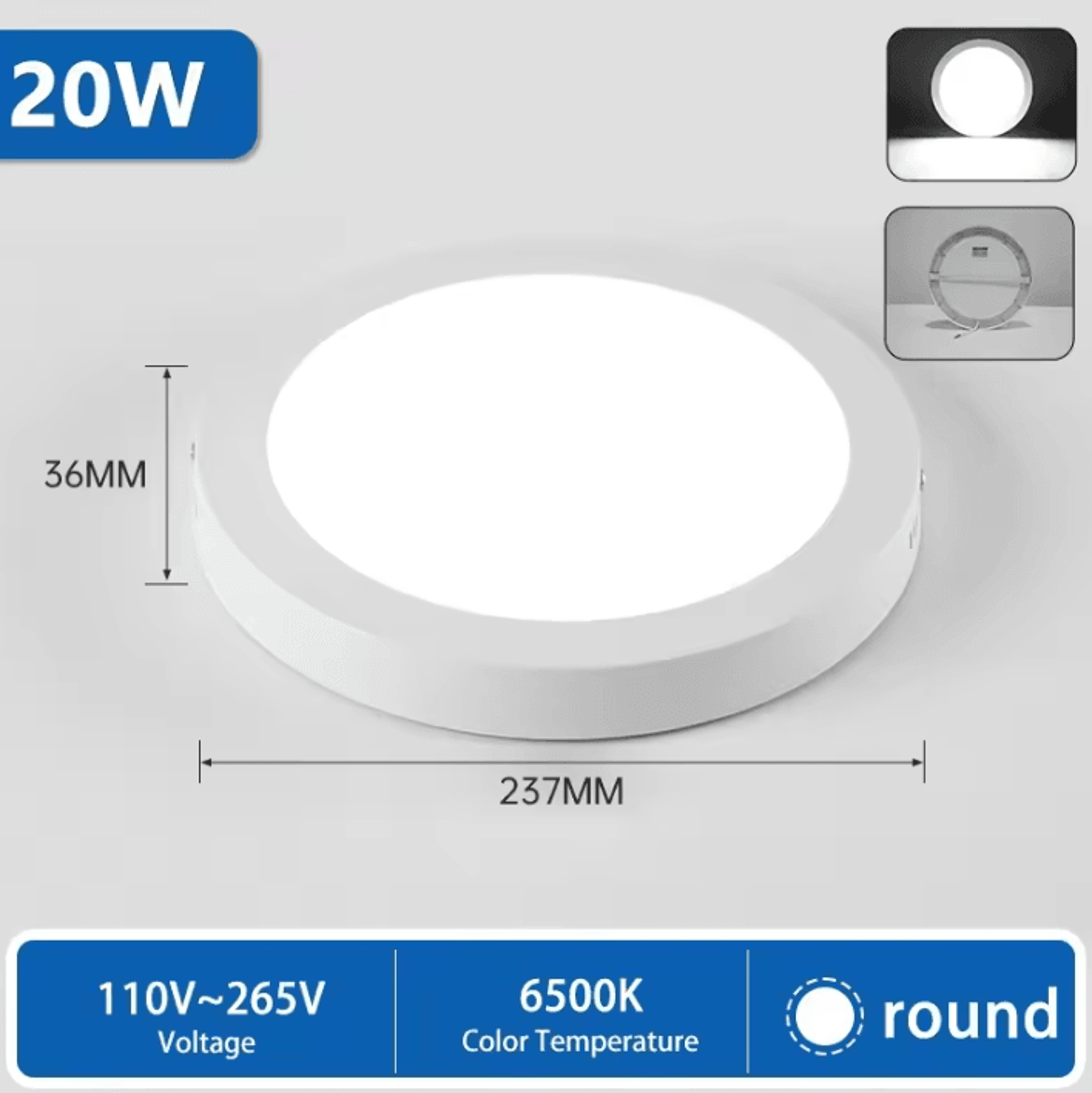 Ultra Thin LED Ceiling Panel Light 110220V Round Square Cold White Lamp For Modern Indoor Lighting 5
