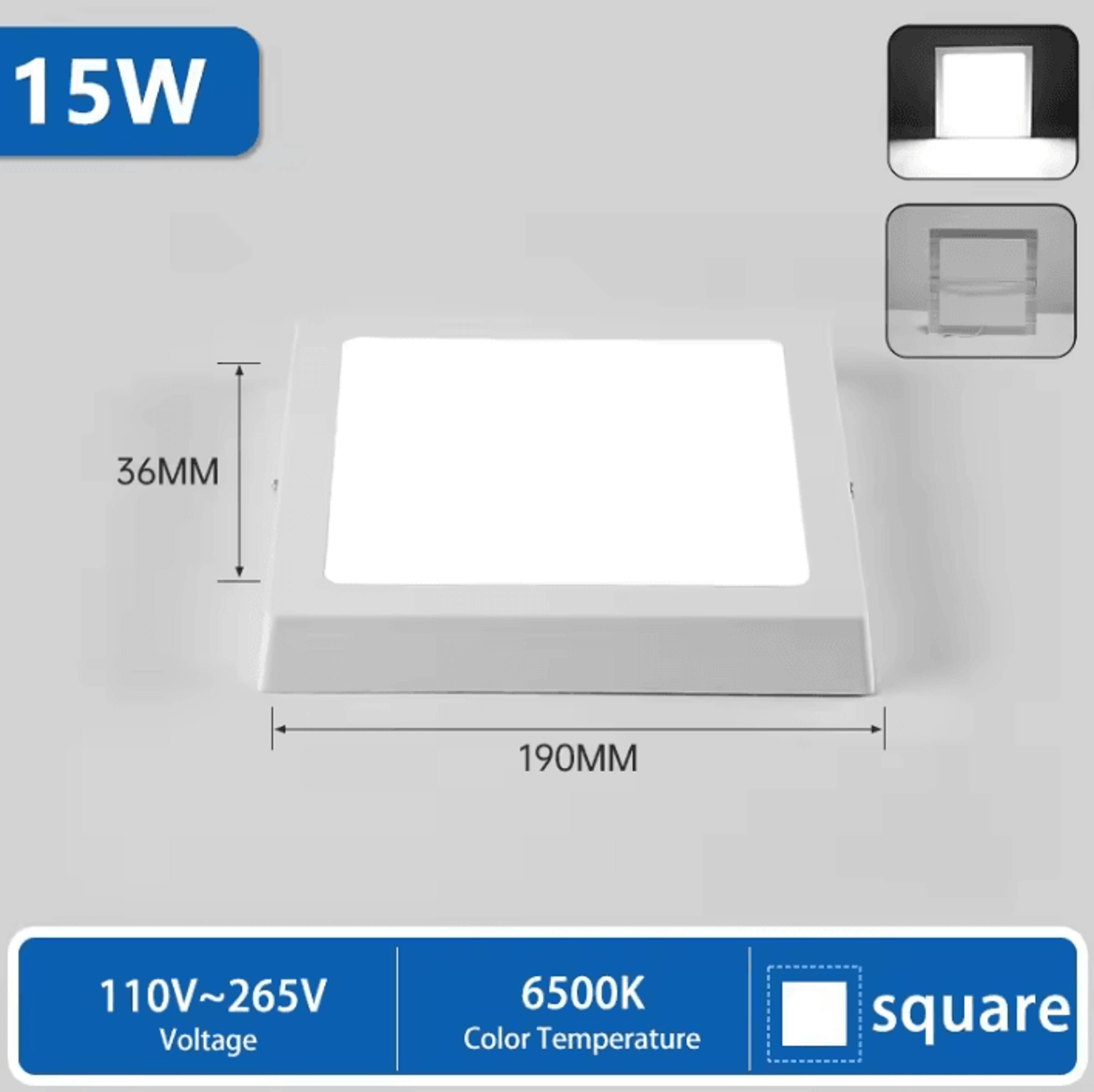 Ultra Thin LED Ceiling Panel Light 110220V Round Square Cold White Lamp For Modern Indoor Lighting 6