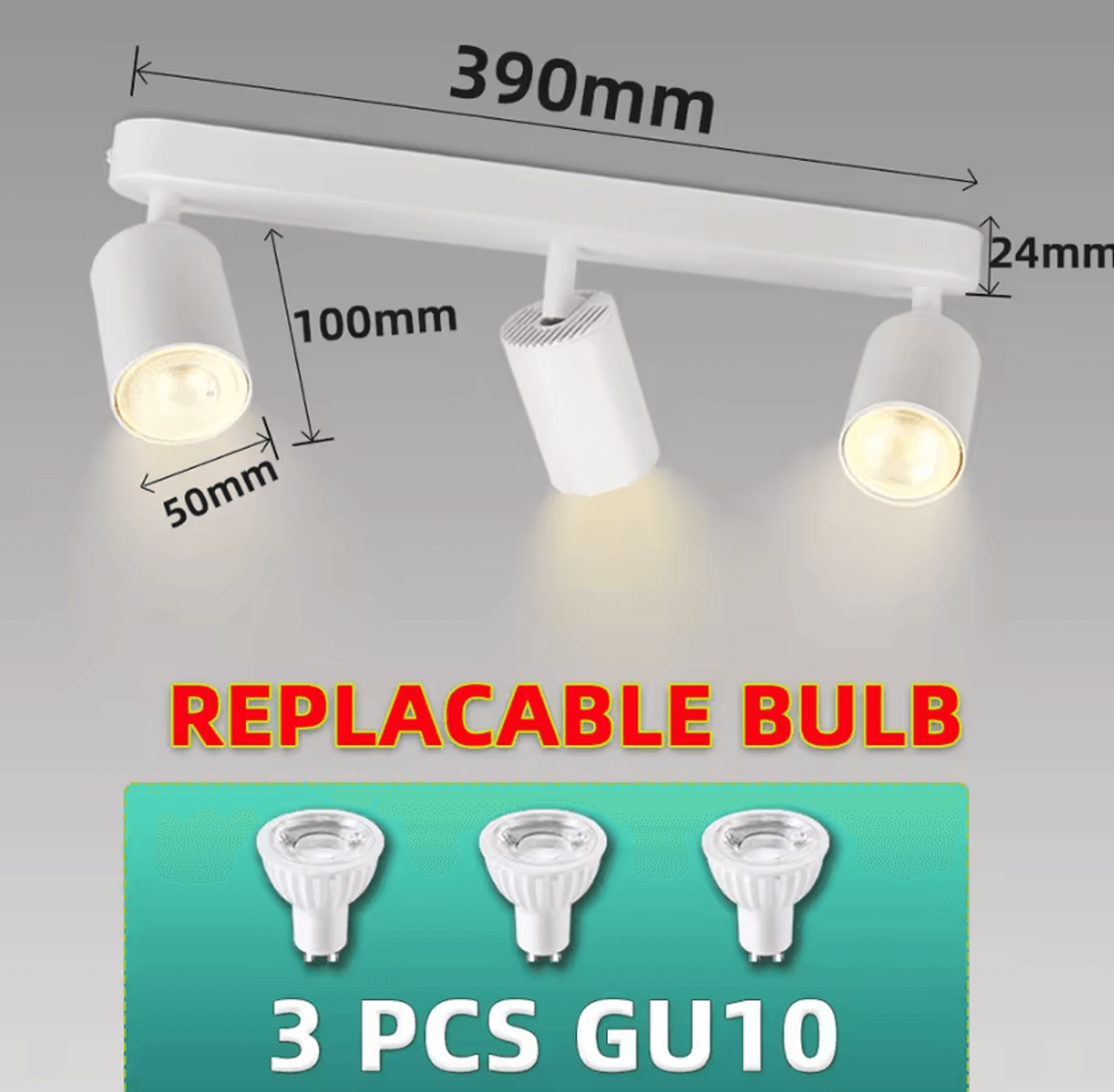 GU10 LED Ceiling Track Spotlight 110220V Replaceable Bulb Rail Lamp For Kitchen Bedroom And Home De 8