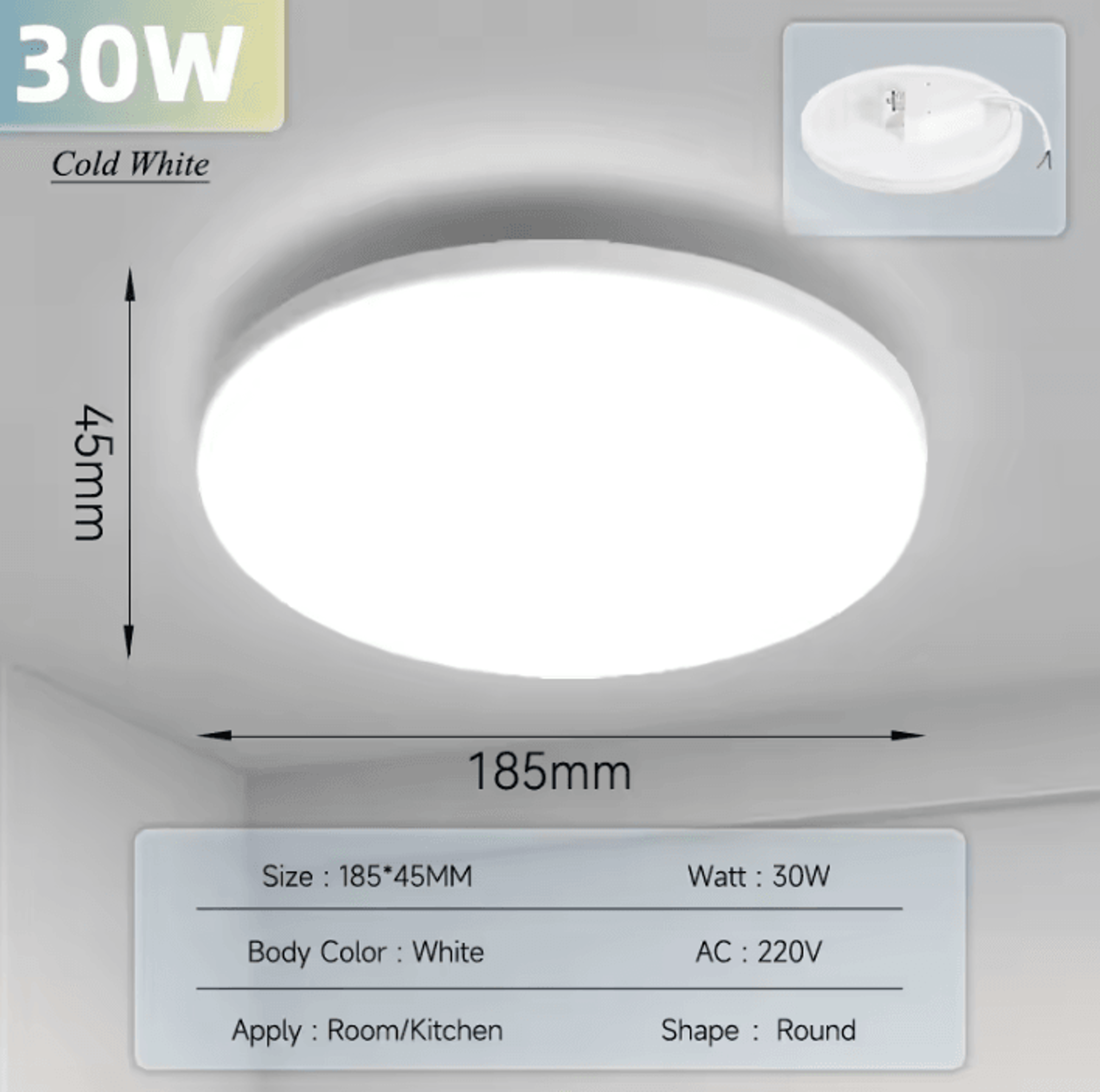 Modern Ultra Thin LED Ceiling Light 18W 30W 40W Slim Indoor Lamp For Kitchen Bedroom Living Room An 10
