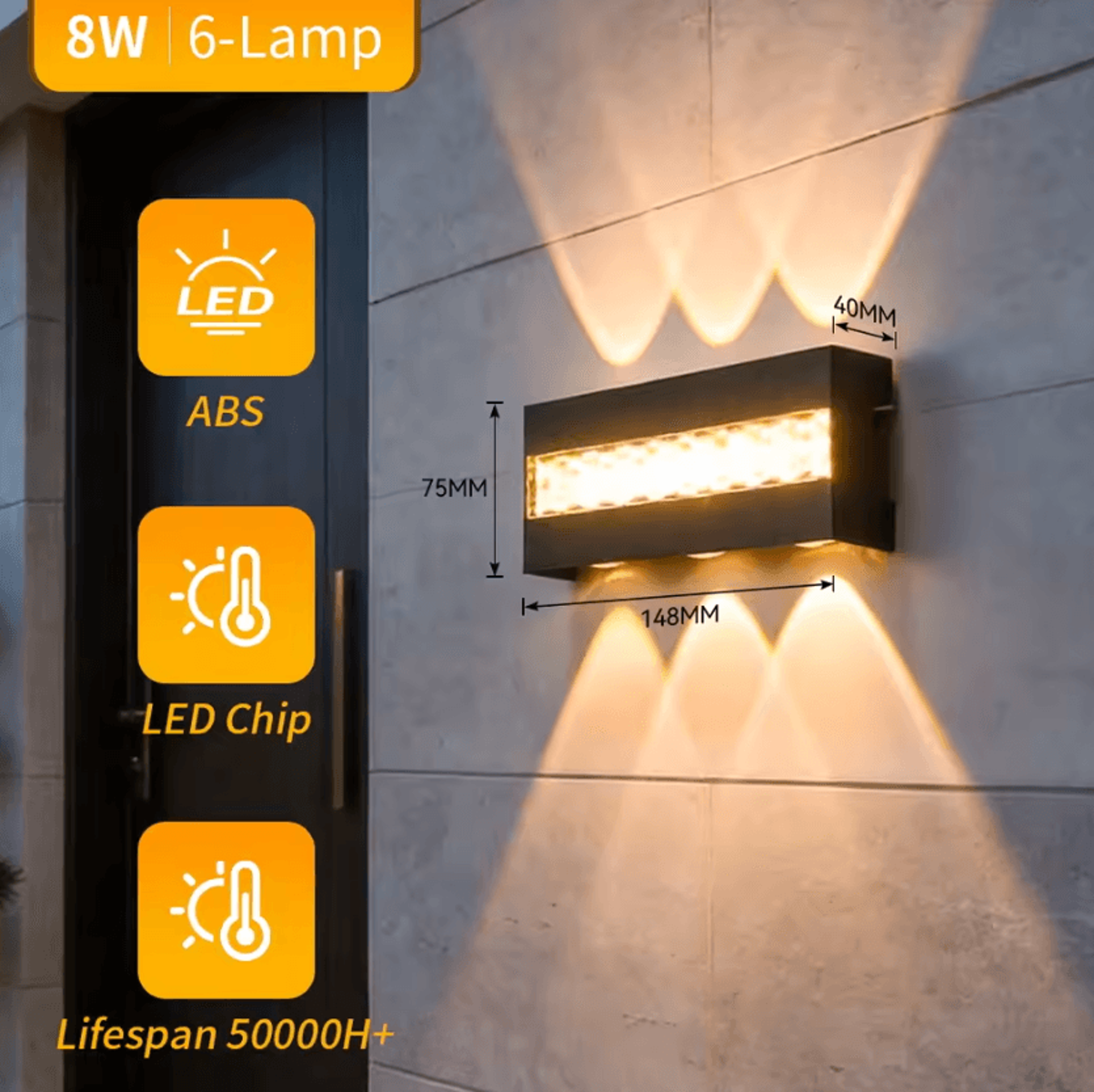 Modern LED Up Down Wall Lamp AC110264V Decorative Sconce For Bedroom Porch And Corridor Lighting 6