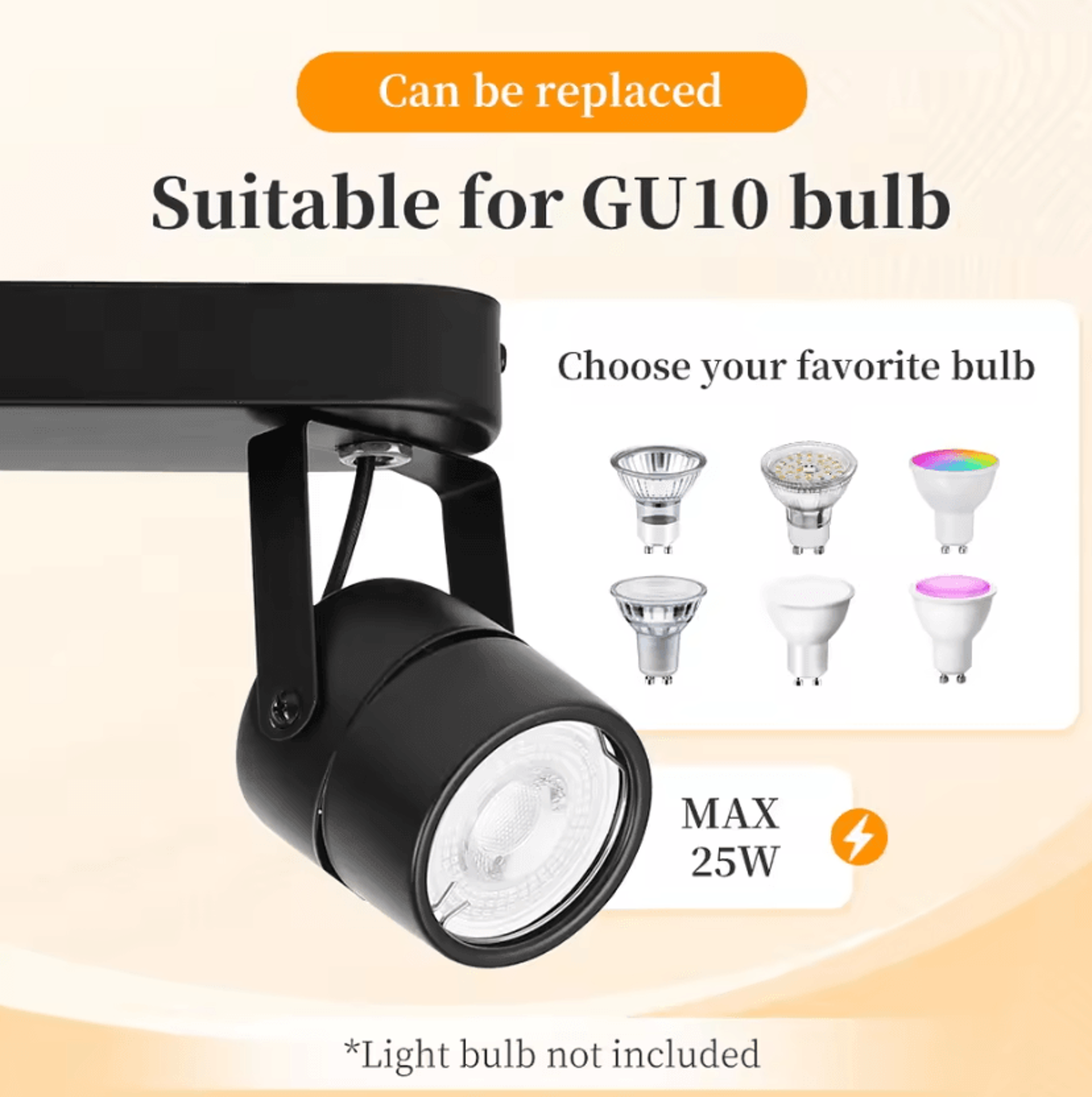GU10 LED Ceiling Track Spotlight 110220V 3Color Dimmable Rail Lamp For Kitchen Living Room And Home 3