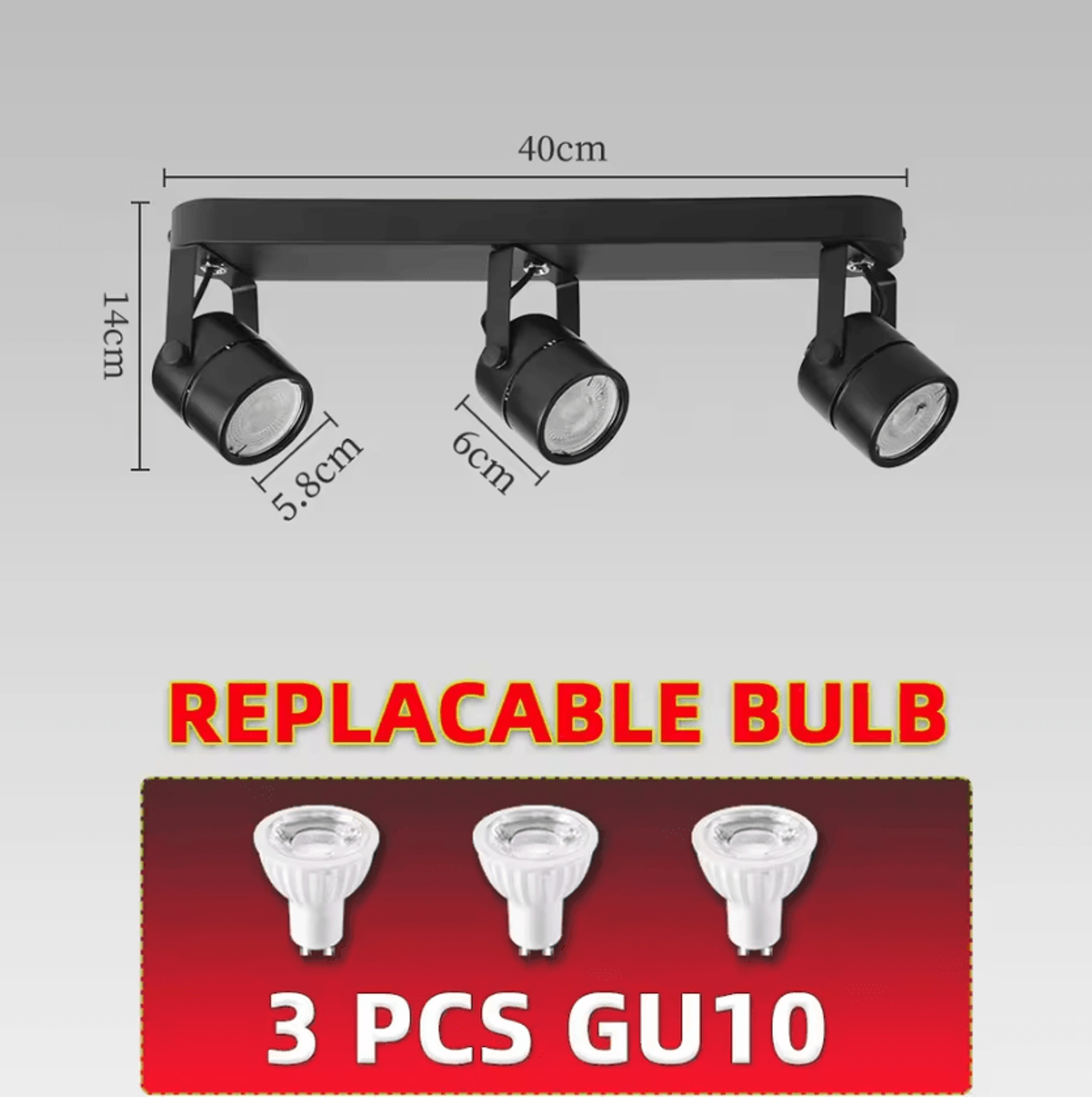 GU10 LED Ceiling Track Spotlight 110220V 3Color Dimmable Rail Lamp For Kitchen Living Room And Home 6