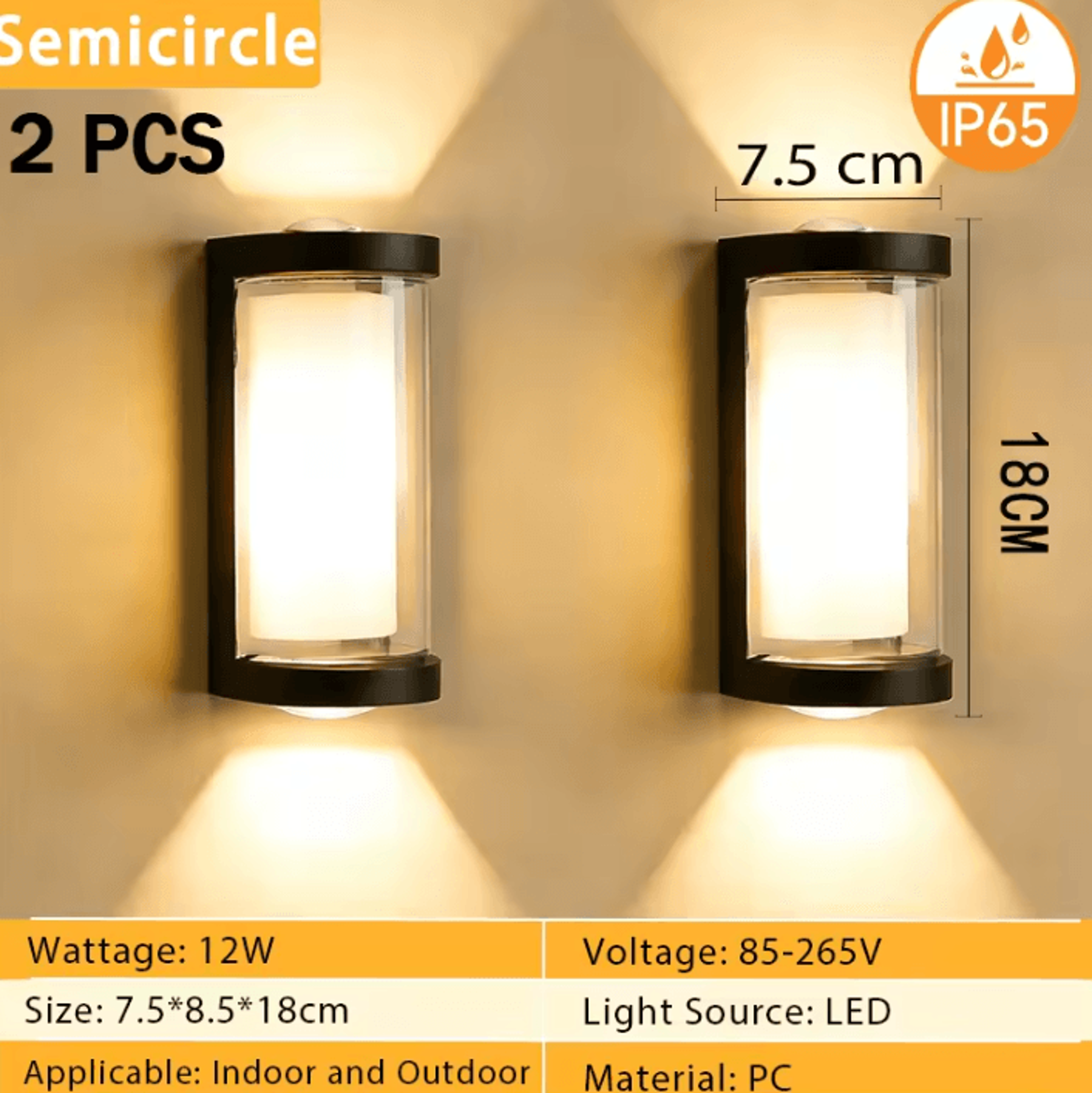 Modern 12W LED Outdoor Wall Lamp IP65 Waterproof Decorative Light For Garden Corridor And Exterior  7