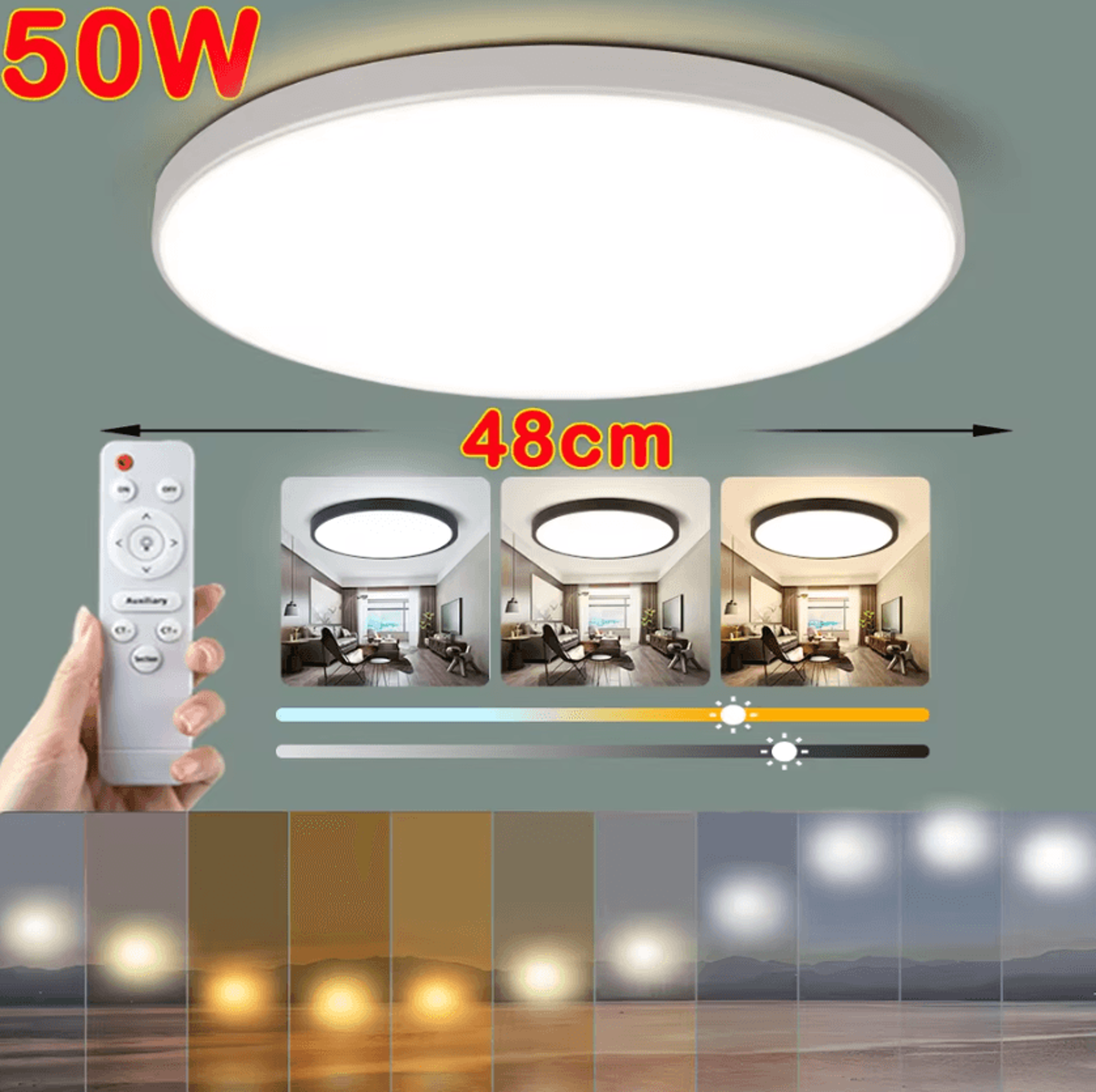 Modern 30W 40W LED Ceiling Lamp AC220V Dimmable Remote Control Panel Light For Bedroom And Living R 10