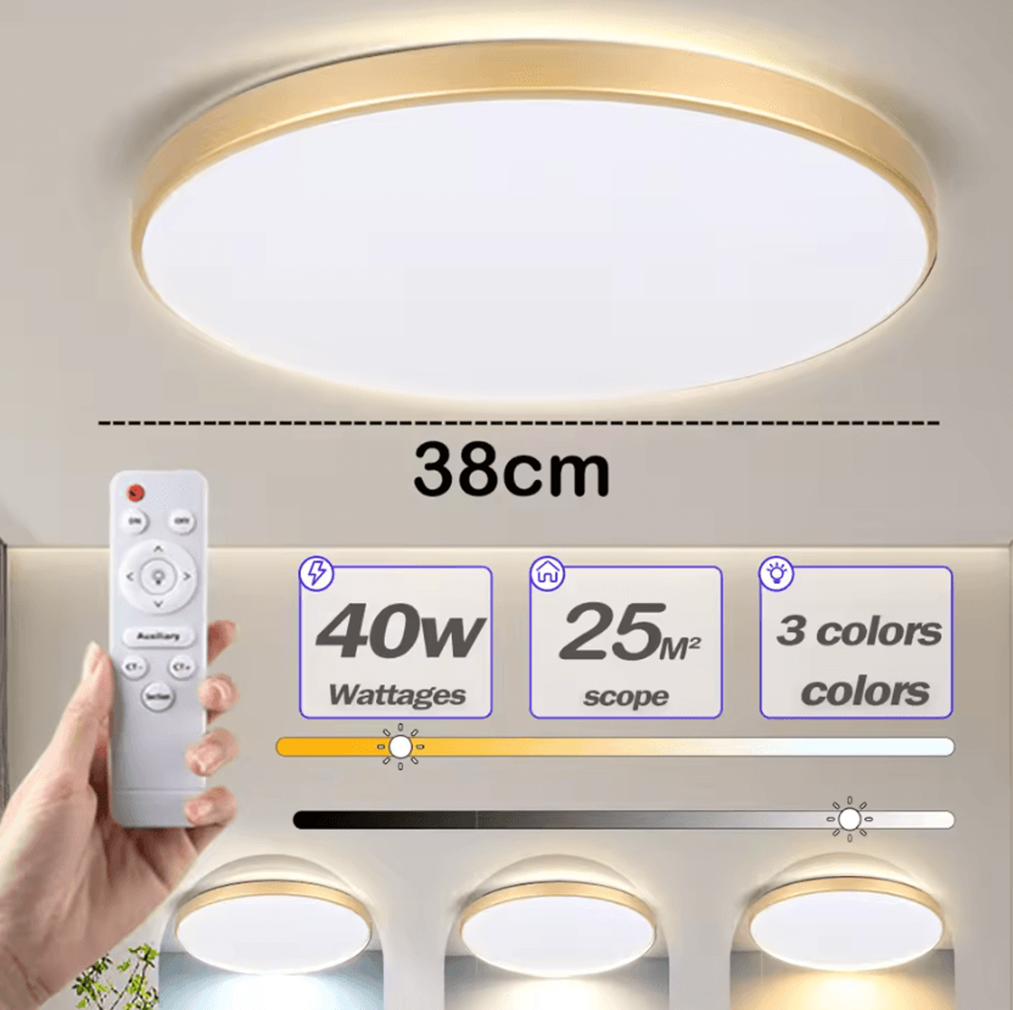 Modern 30W 40W LED Ceiling Lamp AC220V Dimmable Remote Control Panel Light For Bedroom And Living R 8