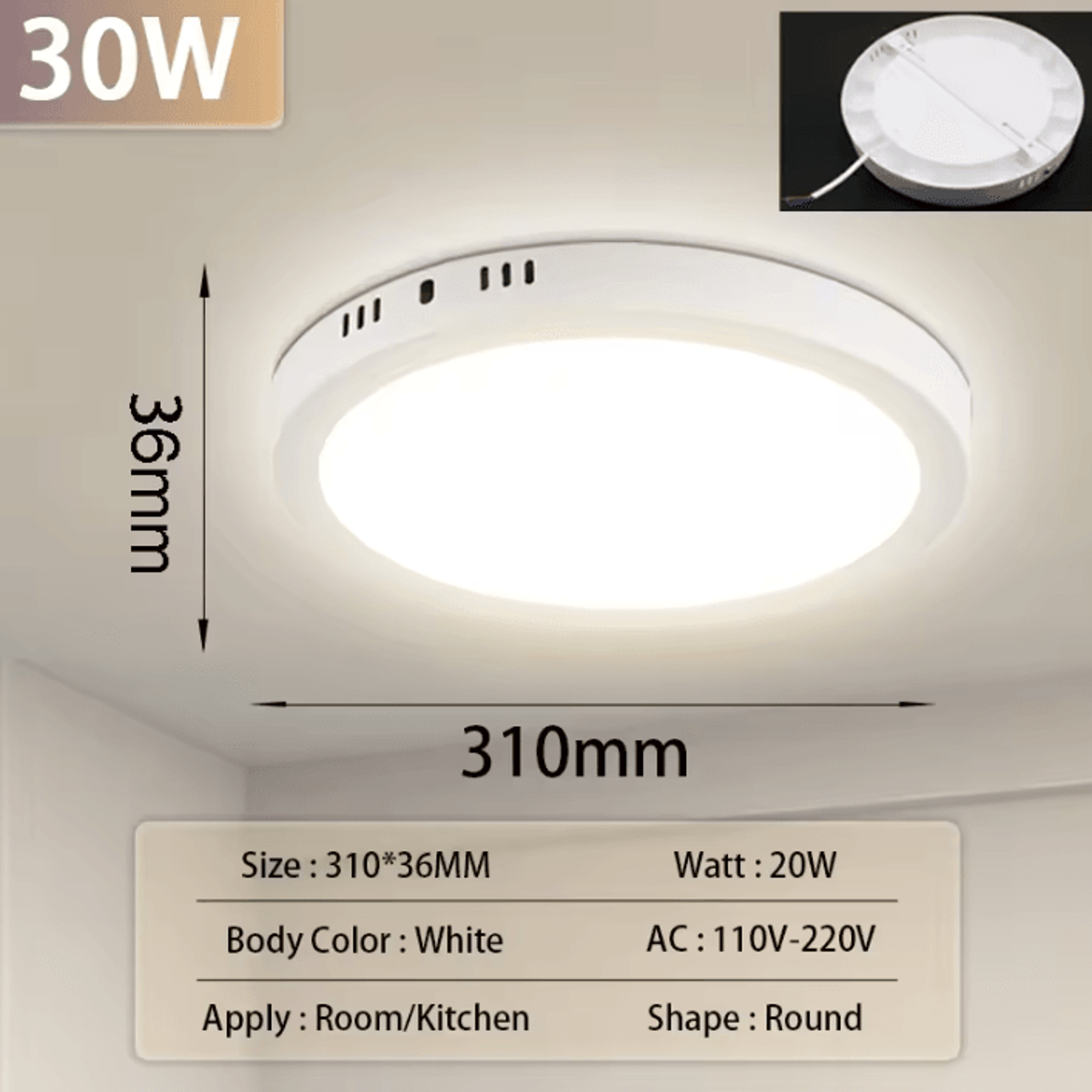 Ultra Thin LED Ceiling Panel Light 20W 30W Square Round 110265V Modern Lamp For Bedroom And Living  5