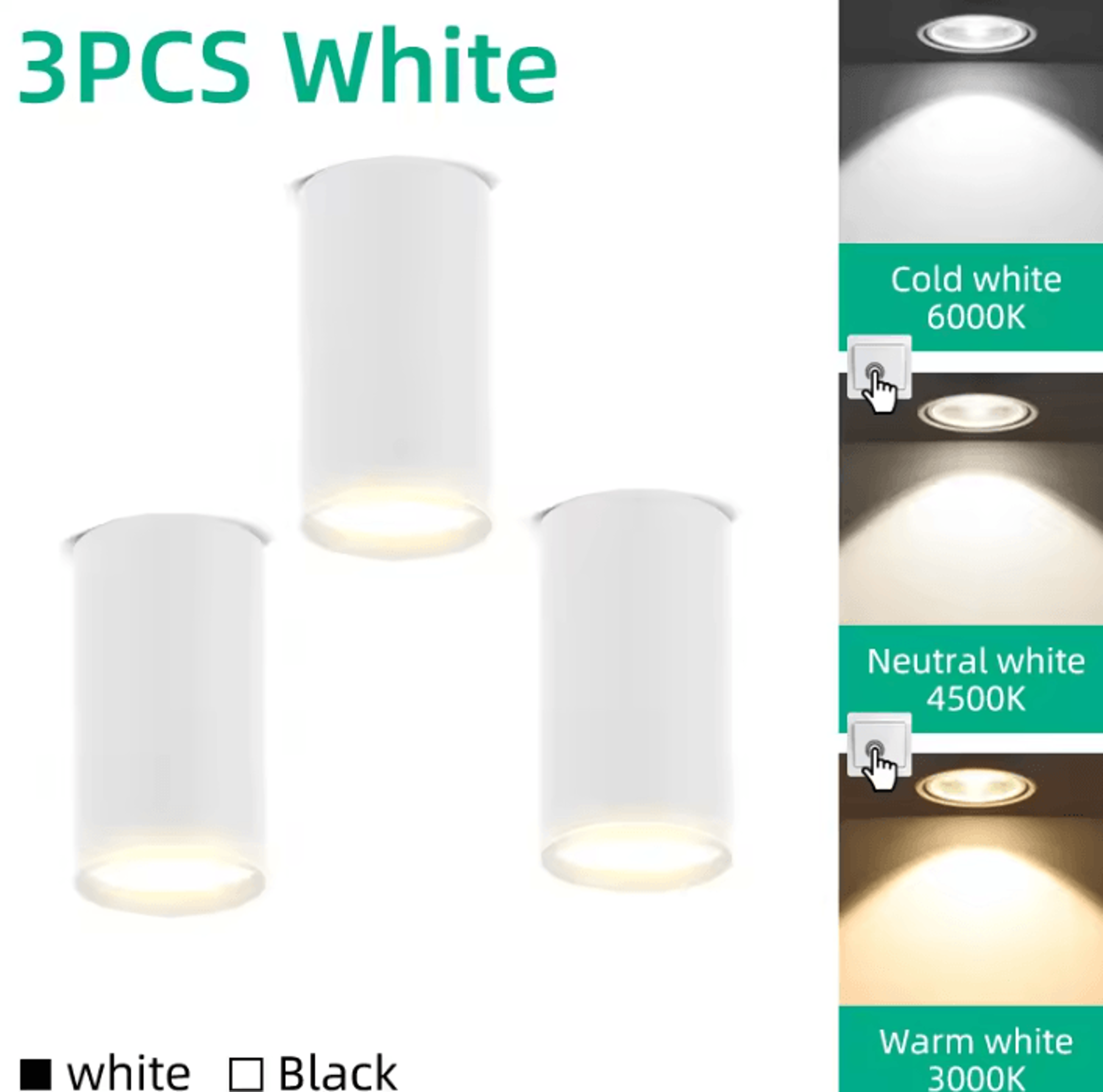 GU10 Replaceable Bulb LED Ceiling Downlight Modern Spotlight Fixture For Kitchen Bedroom Living Roo 3