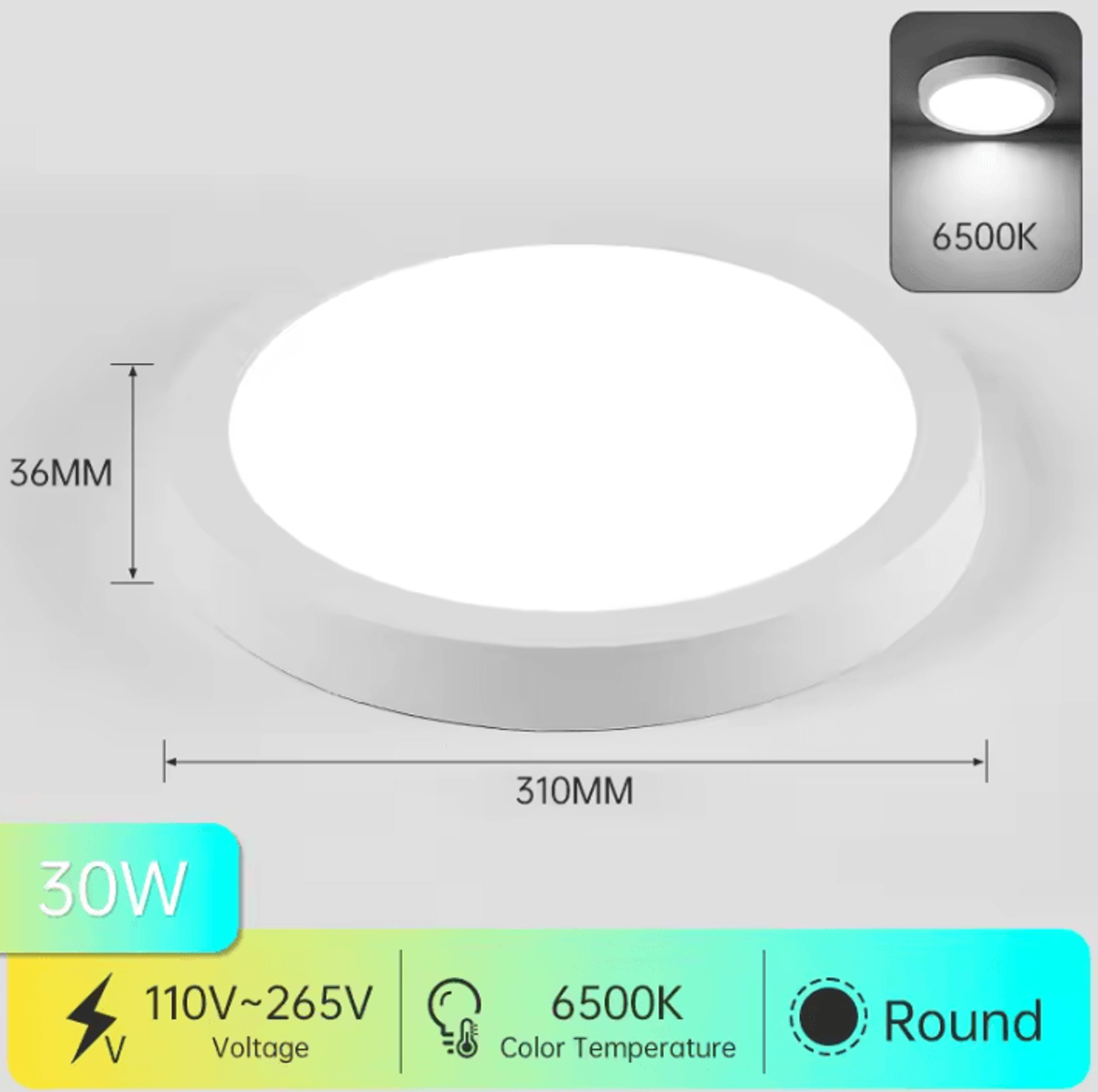 Modern LED Panel Ceiling Light 110265V Energy Efficient Lamp For Living Room Bedroom And Kitchen 6