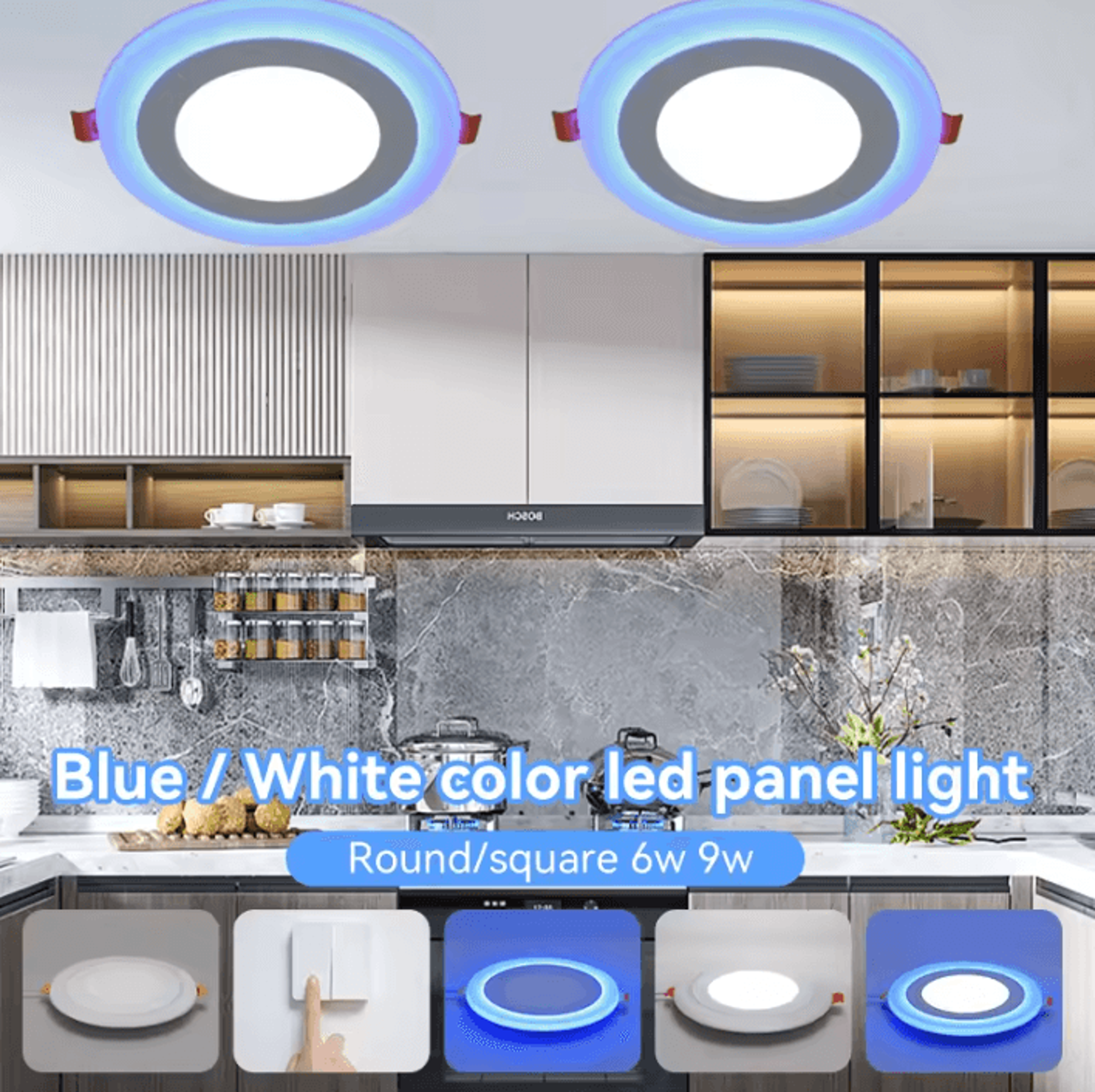 modern dual color led ceiling downlight decorative panel spotlight for living room bathroom and home lighting