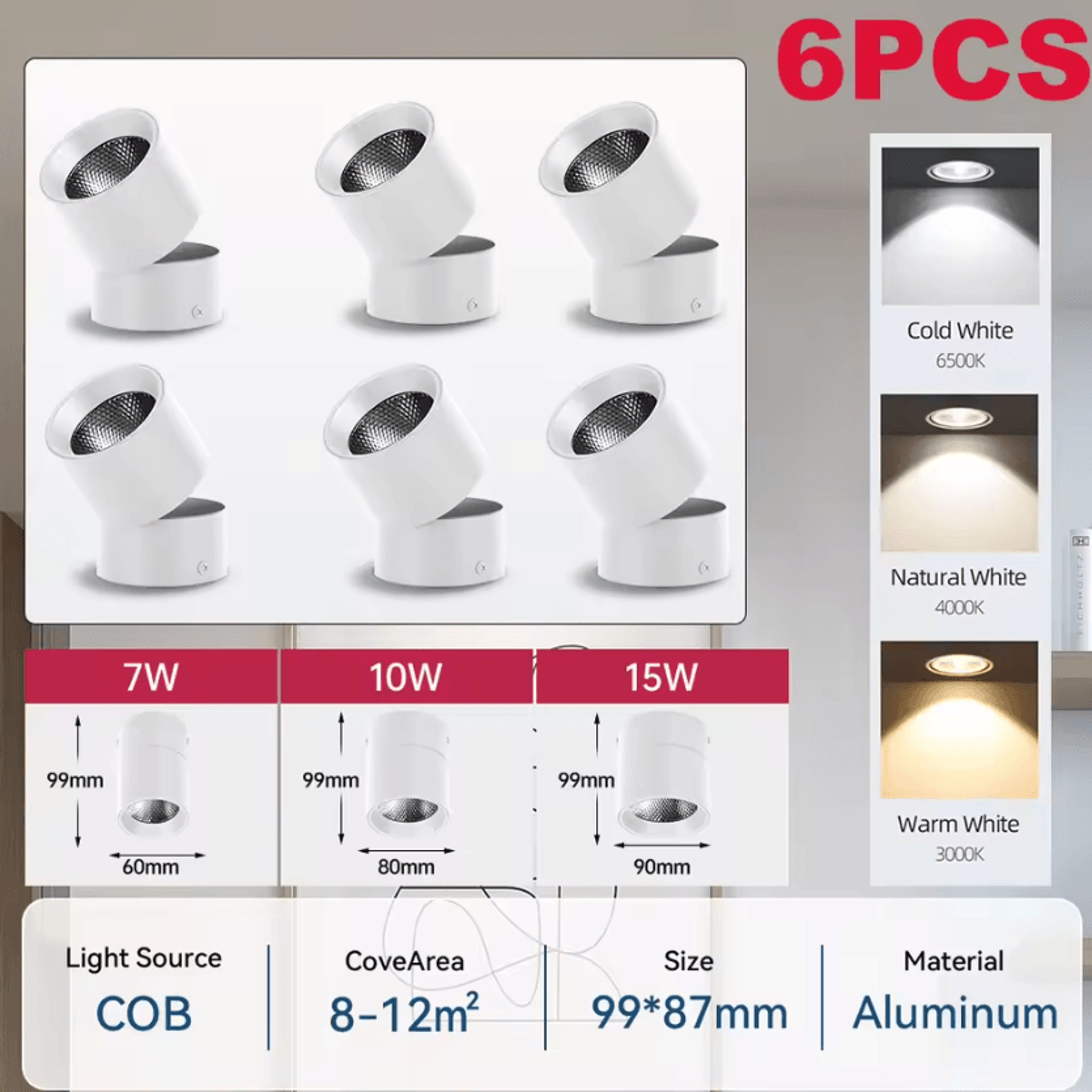Modern 220V LED Surface Mount Ceiling Downlight Spotlight For Bedroom Living Room And Indoor Lighti 9