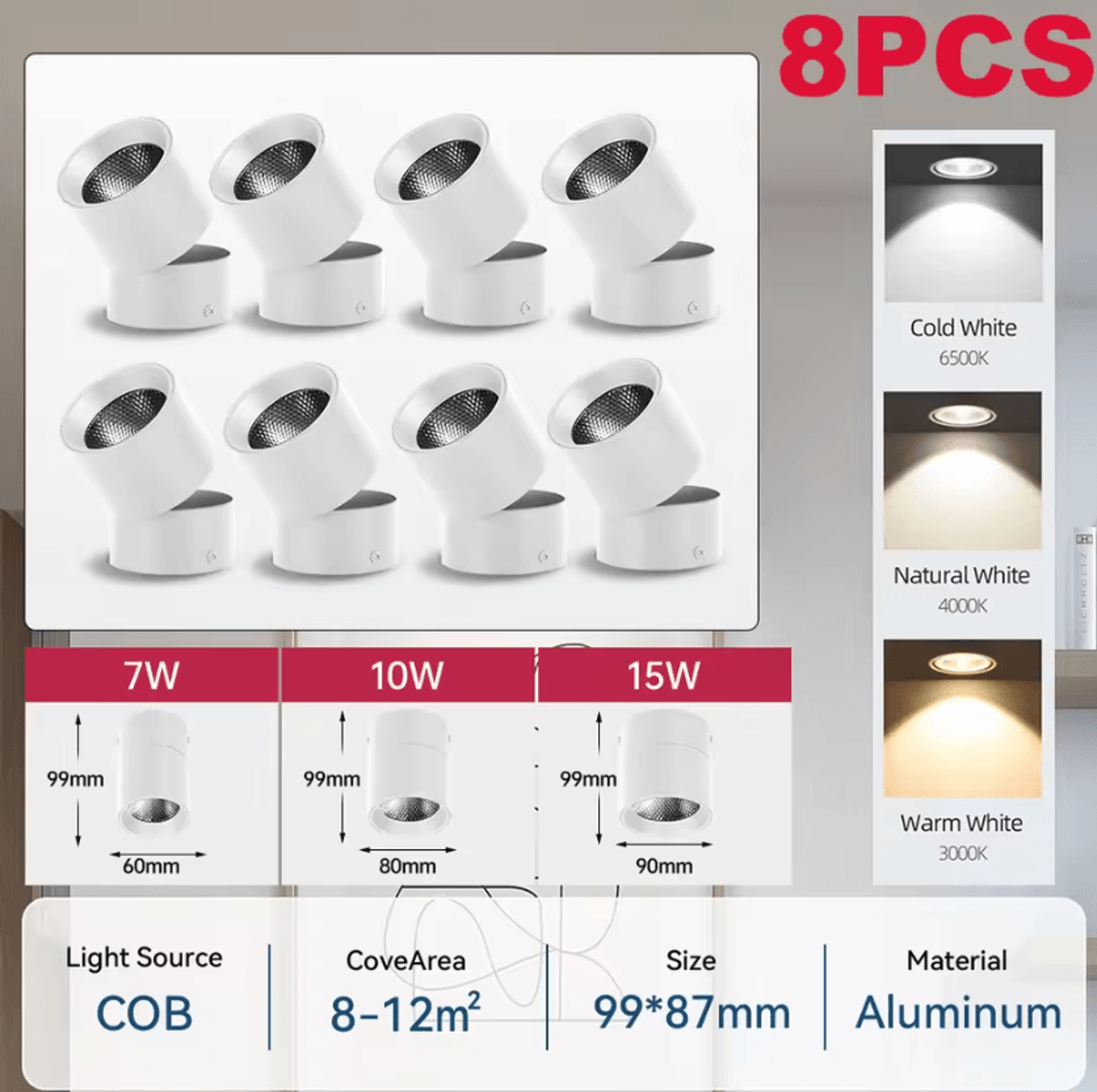 Modern 220V LED Surface Mount Ceiling Downlight Spotlight For Bedroom Living Room And Indoor Lighti 3