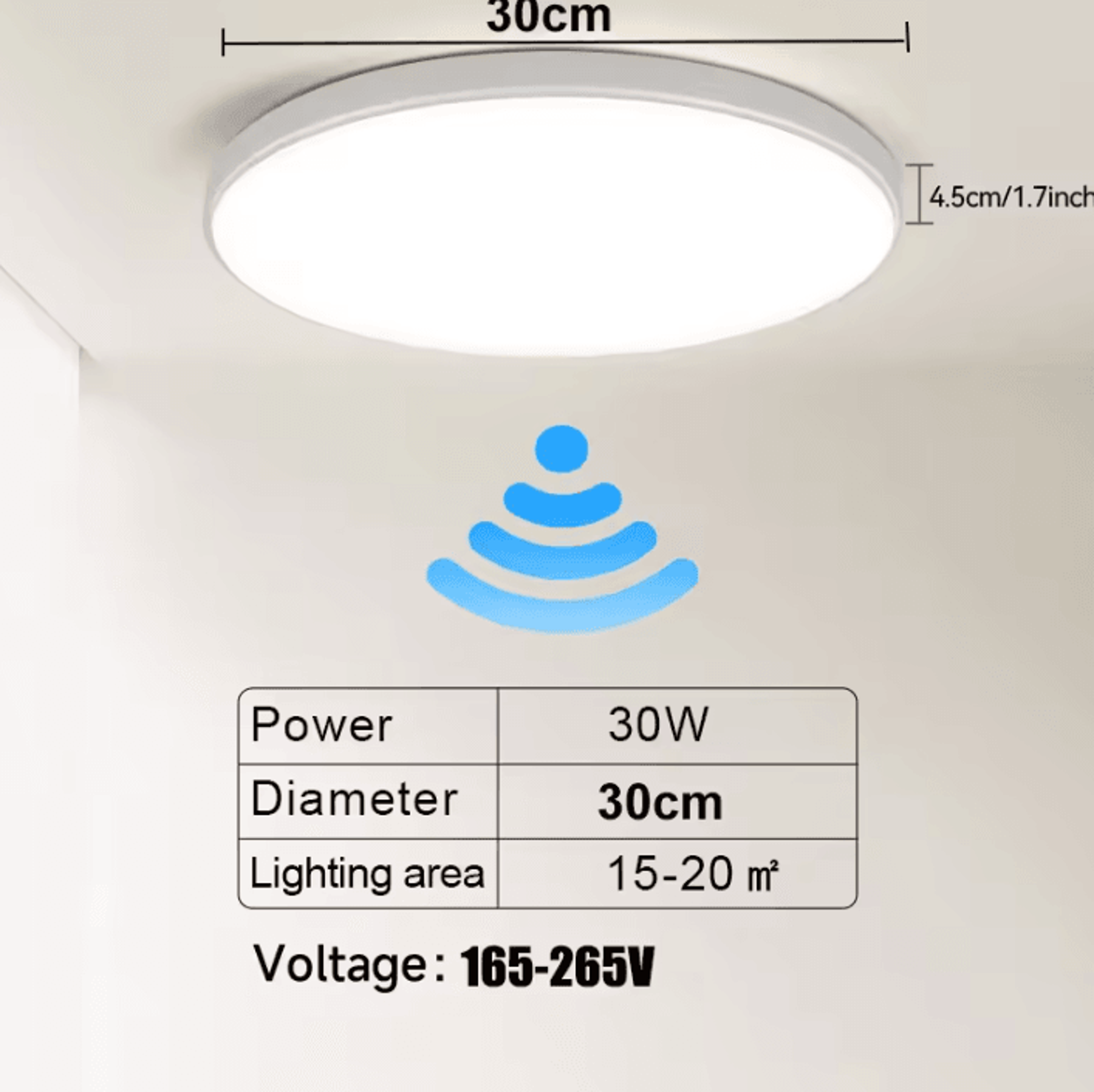 Intelligent LED Radar Motion Sensor Ceiling Light Automatic Panel Lamp For Hallway Stairway And Gar 5