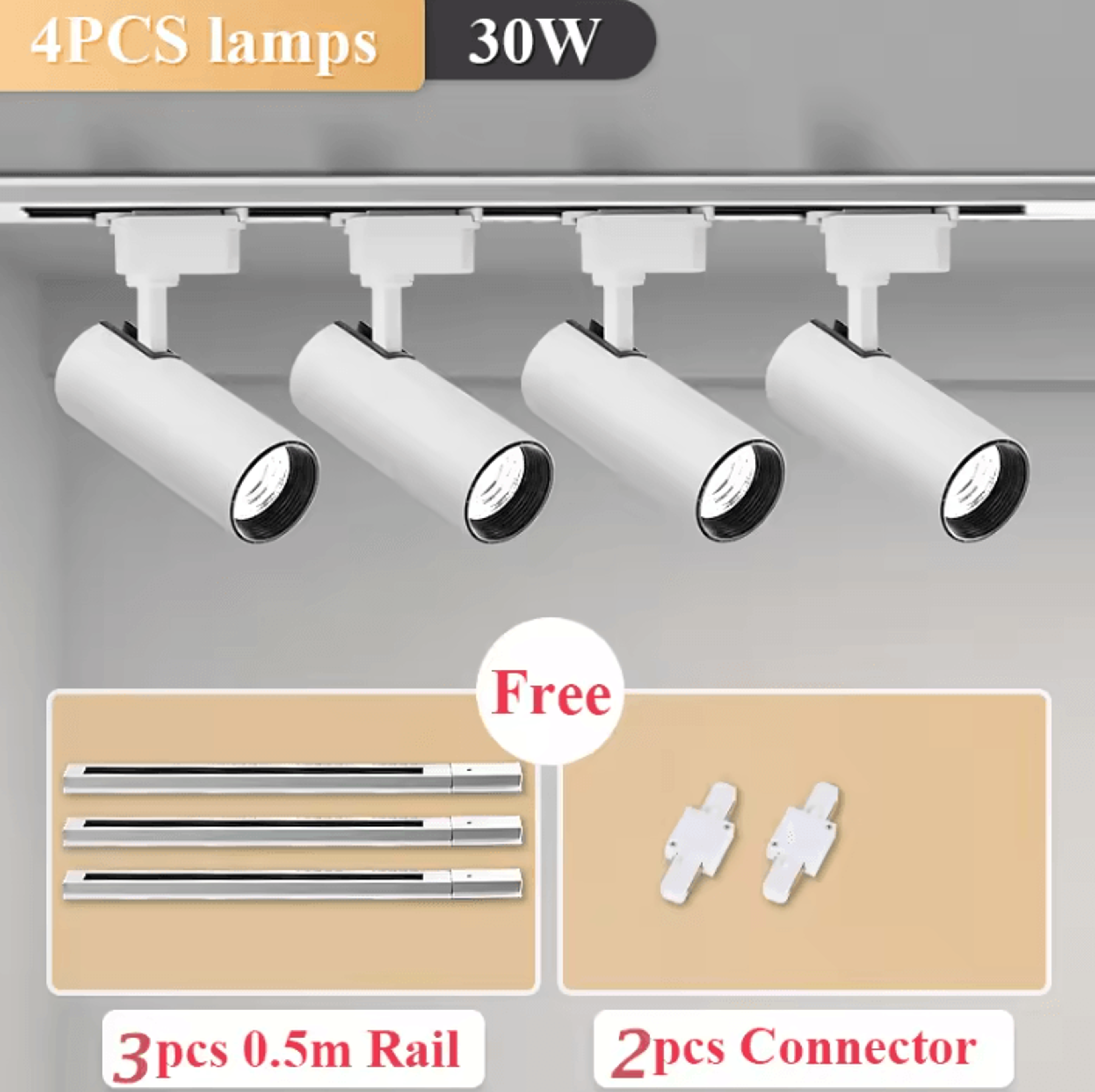 40W LED Track Light Set 165265V Modern Ceiling Rail Spotlight For Kitchen Living Room And Store 6
