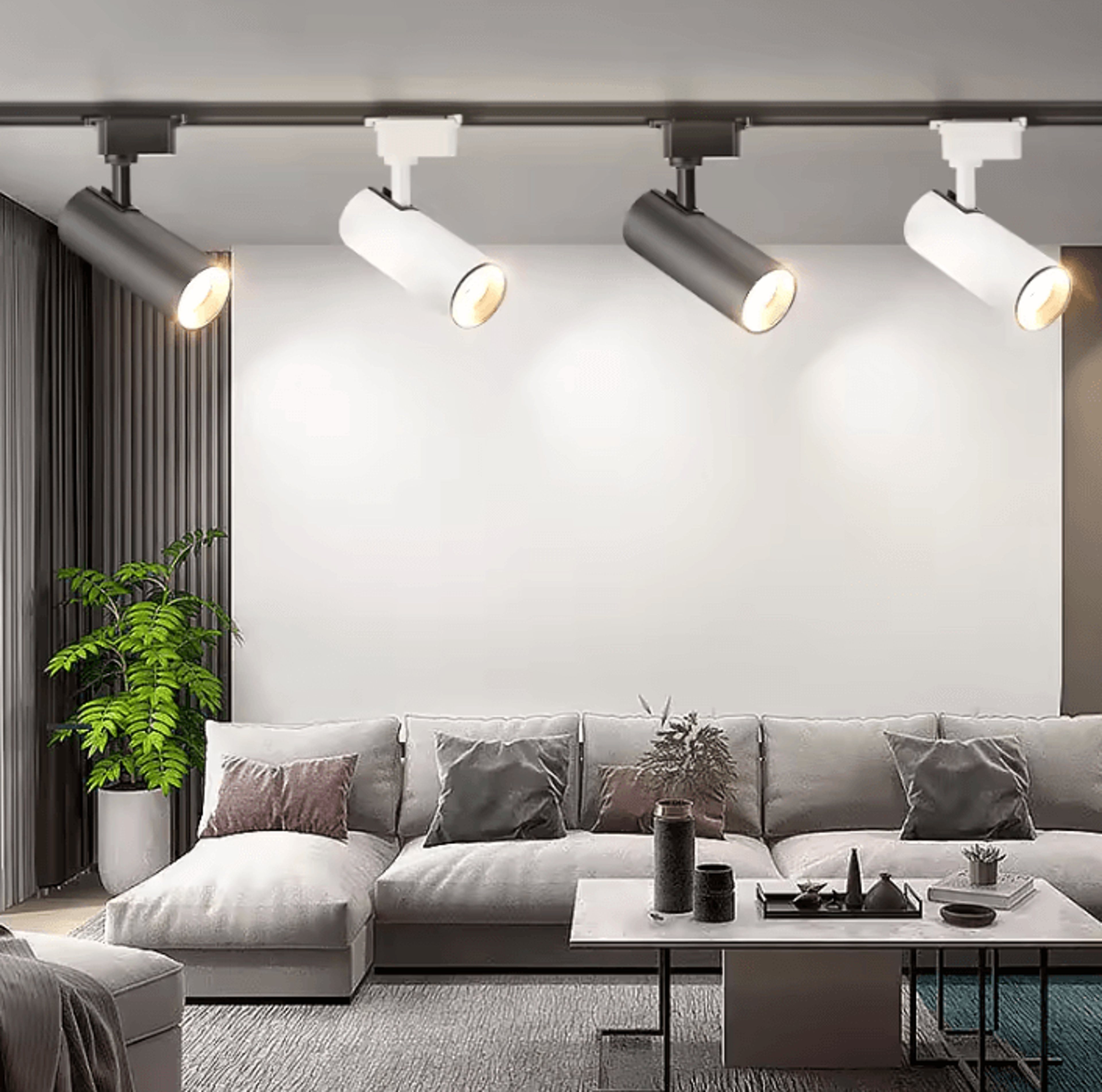 40w led track light set 165-265v modern ceiling rail spotlight for kitchen living room and store