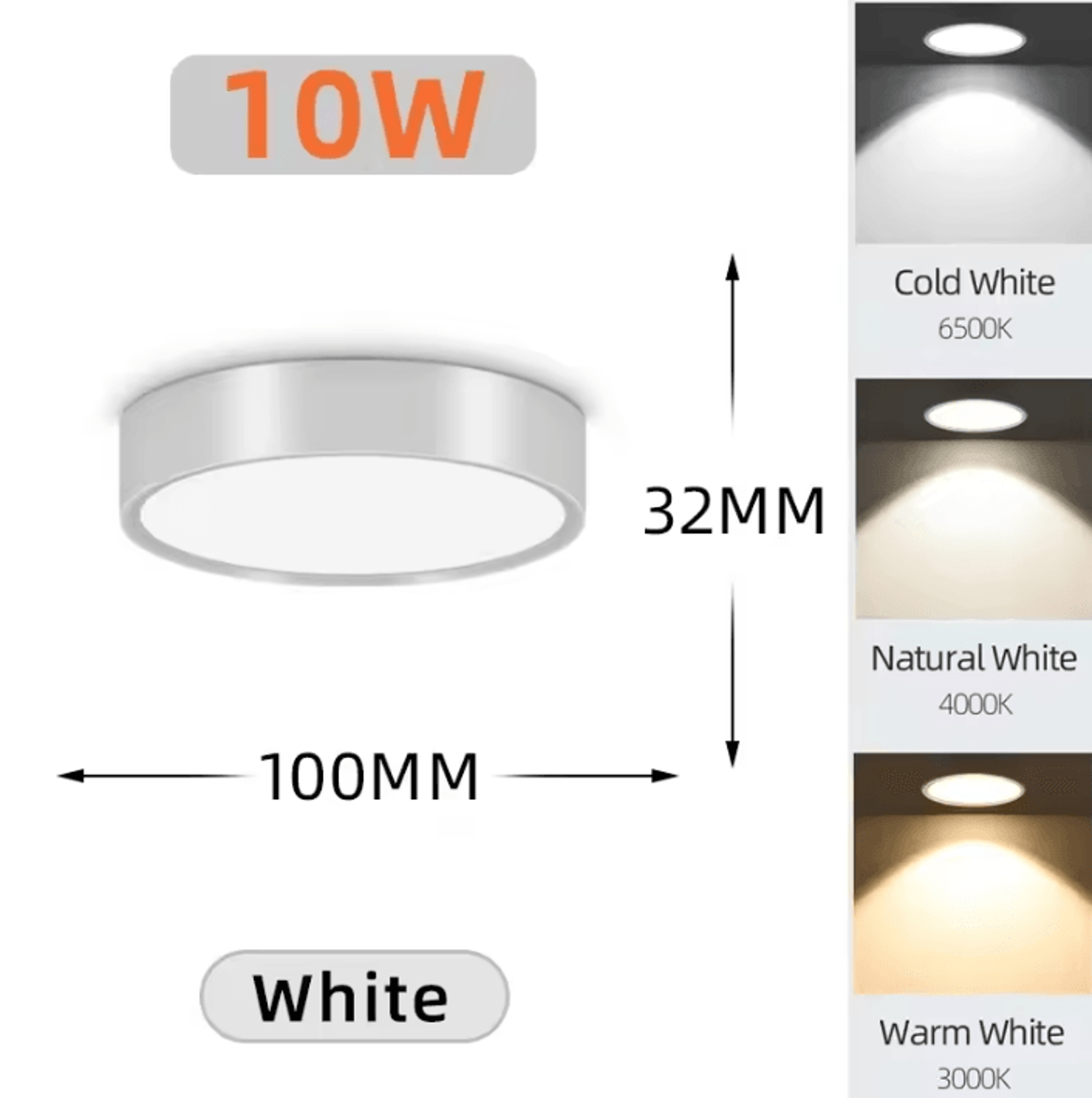 15W 25W Tricolor LED Ceiling Spotlight Surface Mounted Downlight For Kitchen Entrance And Indoor Li 12