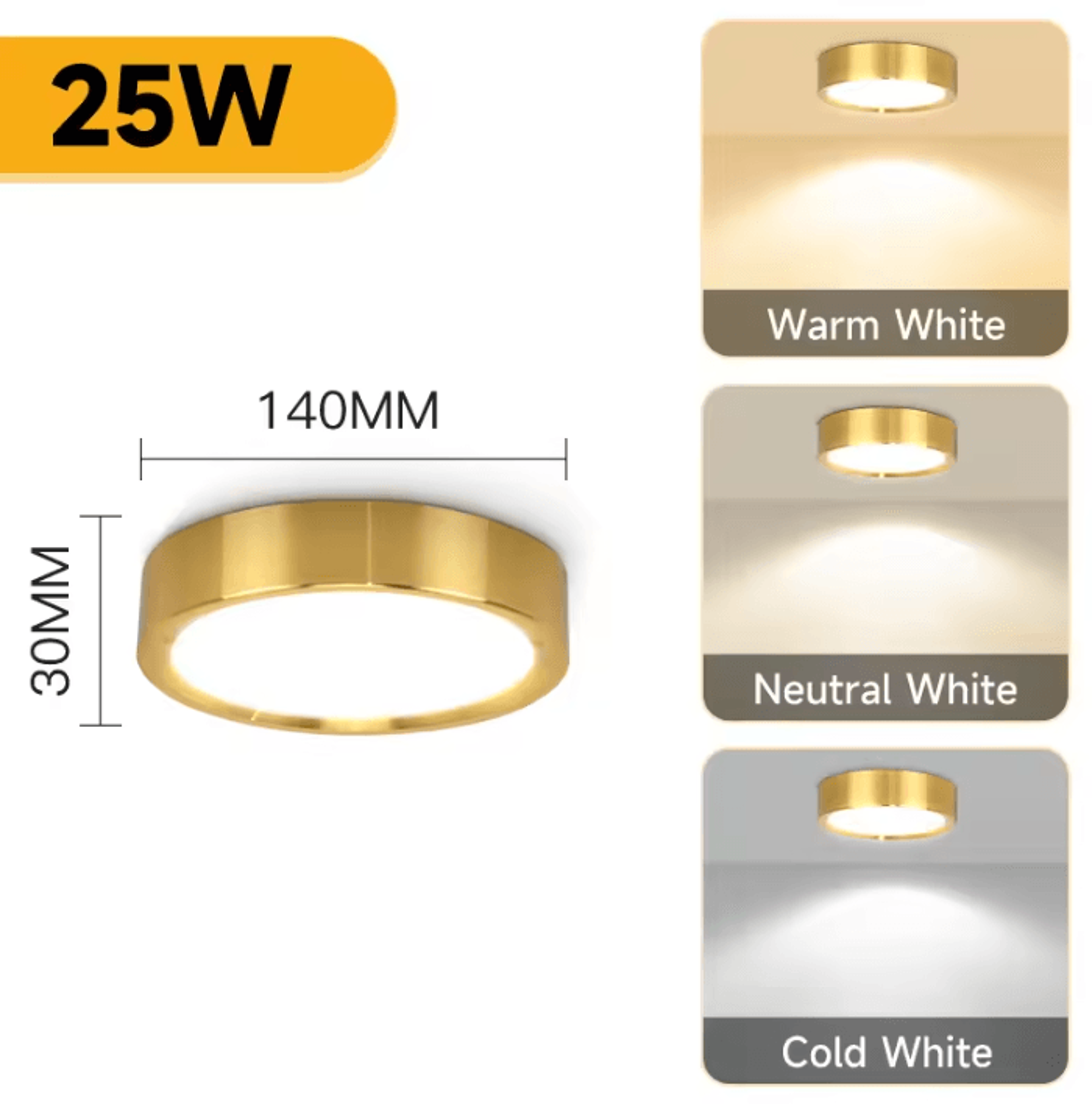 15W 25W Tricolor LED Ceiling Spotlight Surface Mounted Downlight For Kitchen Entrance And Indoor Li 7