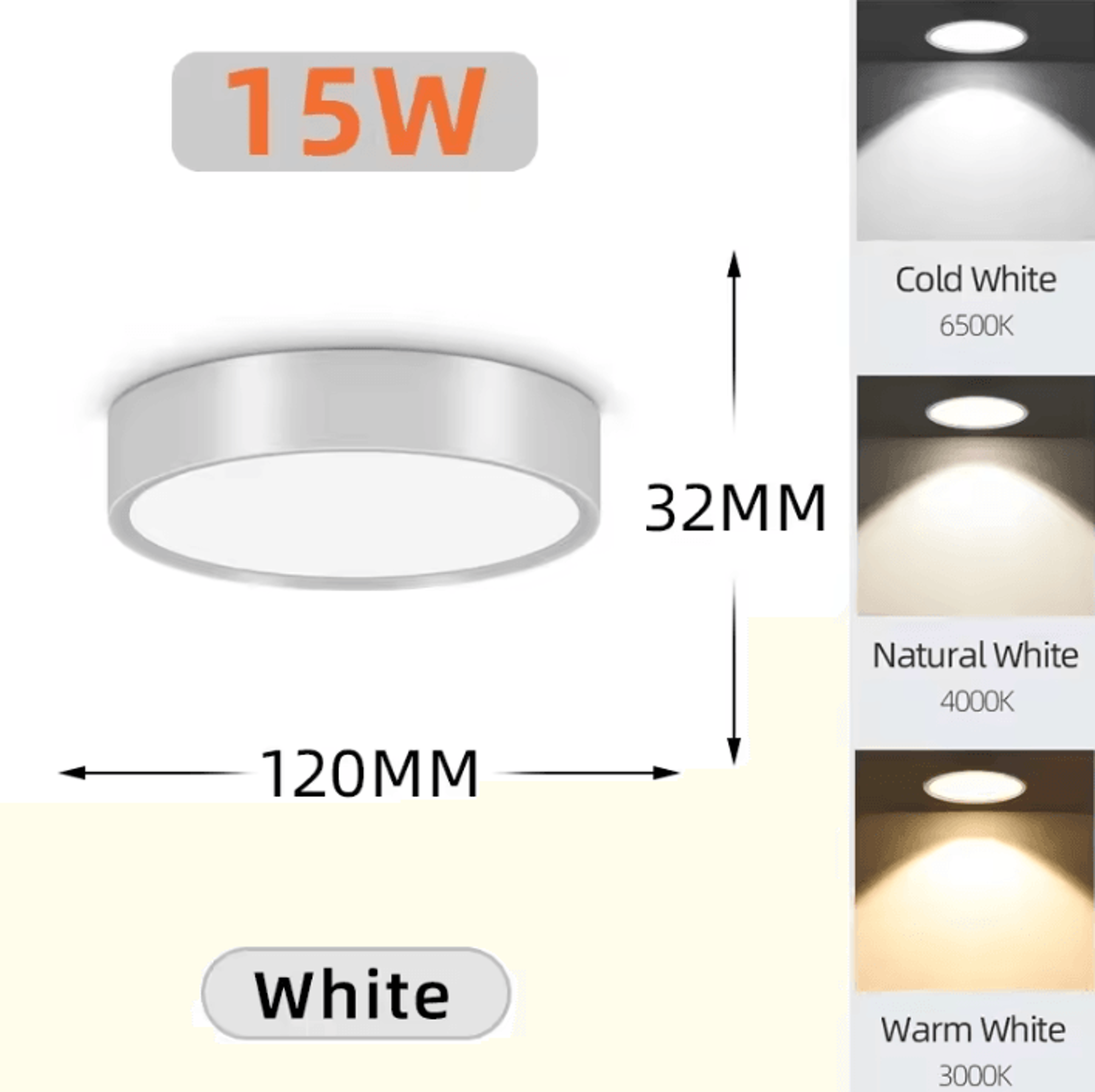 15W 25W Tricolor LED Ceiling Spotlight Surface Mounted Downlight For Kitchen Entrance And Indoor Li 13