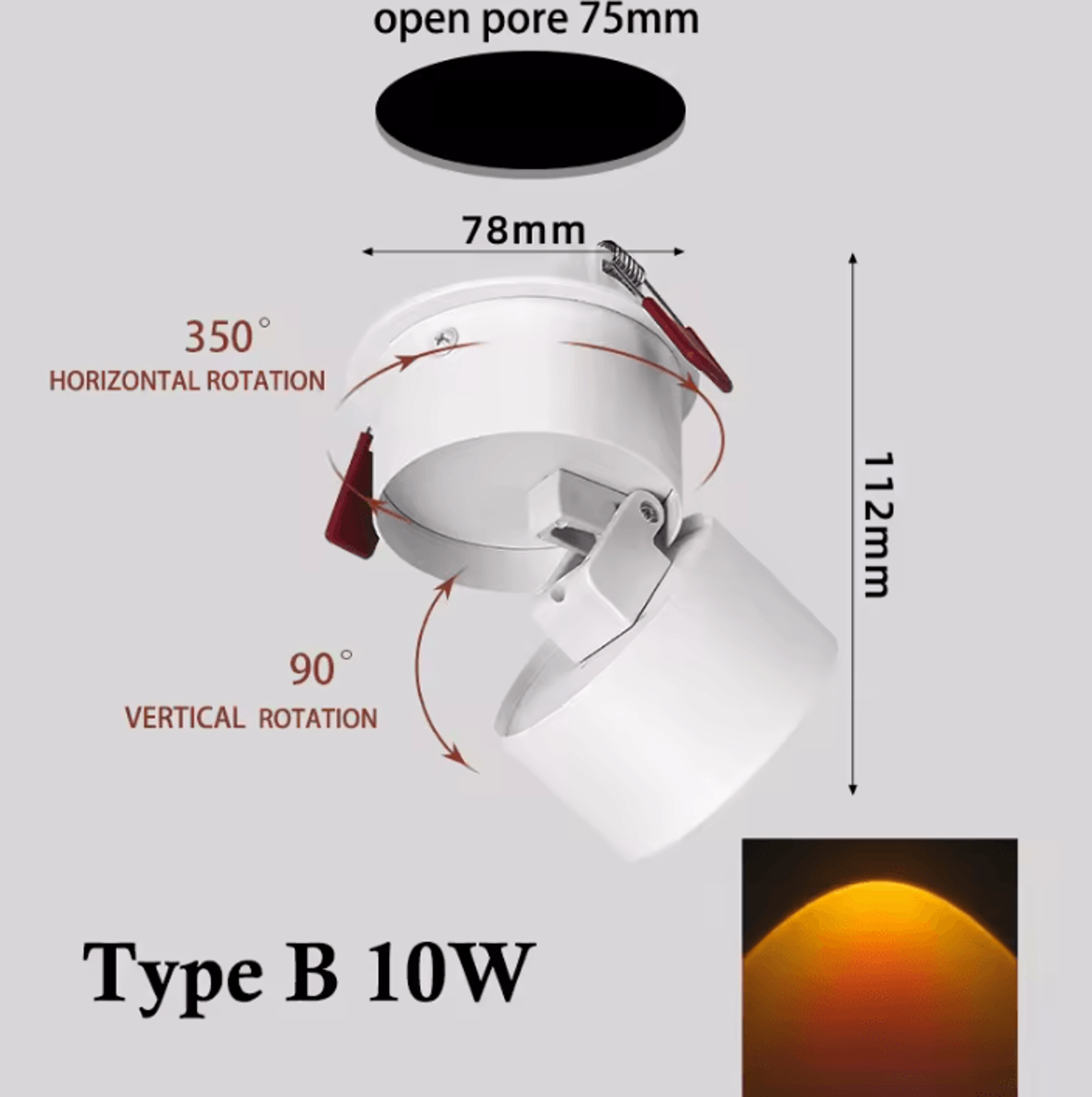 LED Sunset Projector Downlight Decorative Ceiling Spotlight For Bedroom And Ambient Home Lighting 4