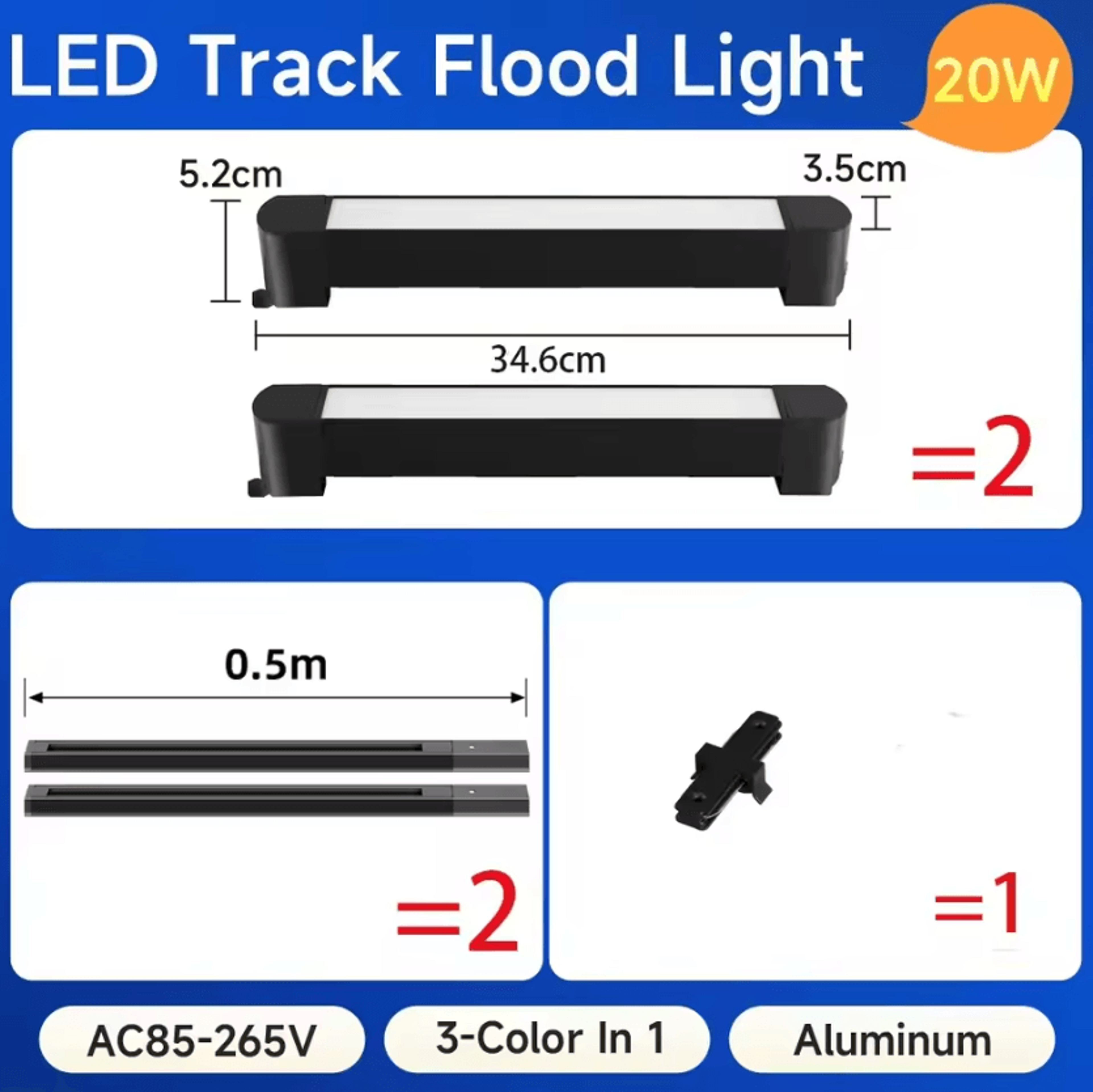 Tricolor LED Linear Track Light Modern Ceiling Rail Floodlight For Home And Clothing Store 10