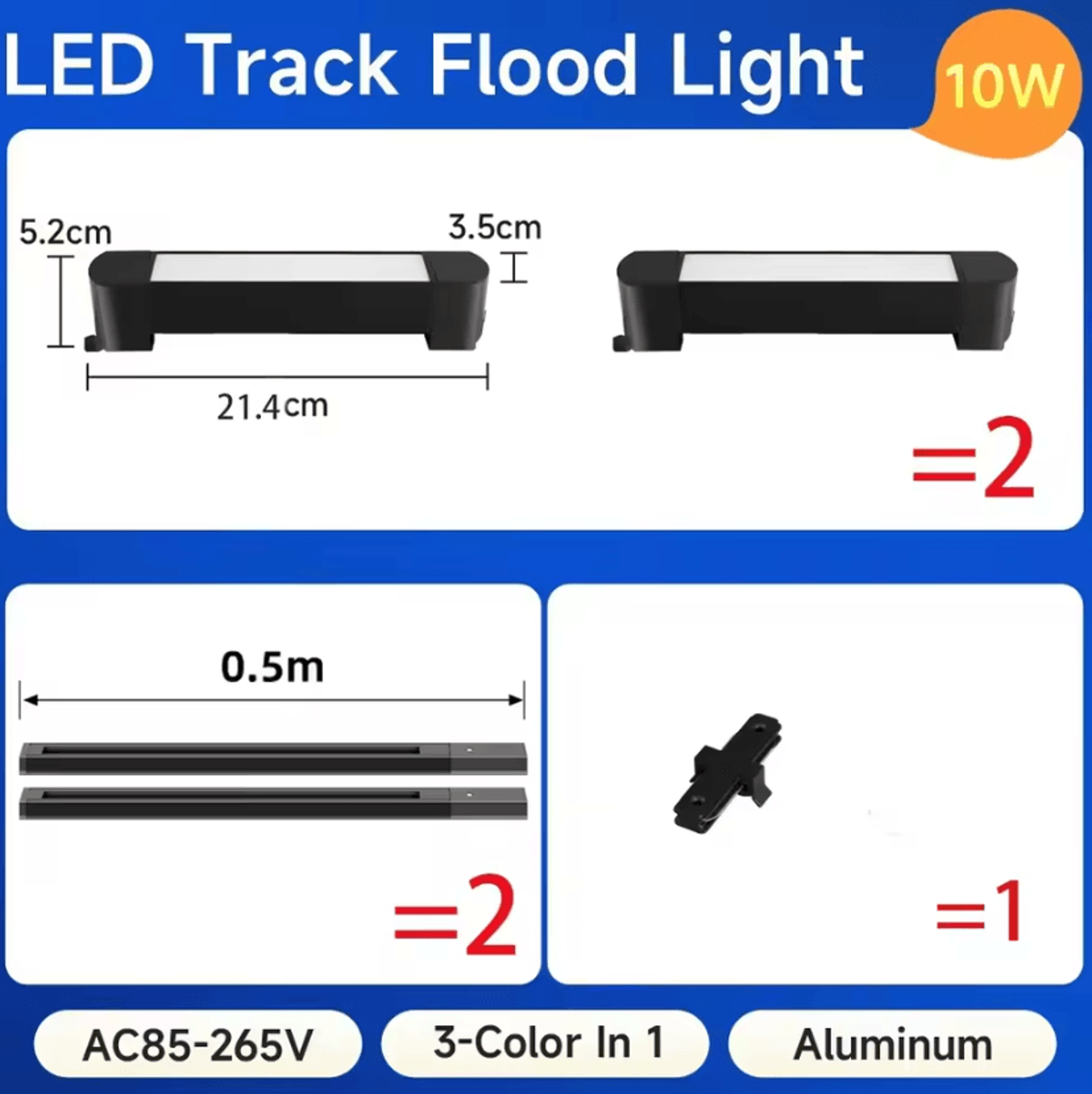 Tricolor LED Linear Track Light Modern Ceiling Rail Floodlight For Home And Clothing Store 9