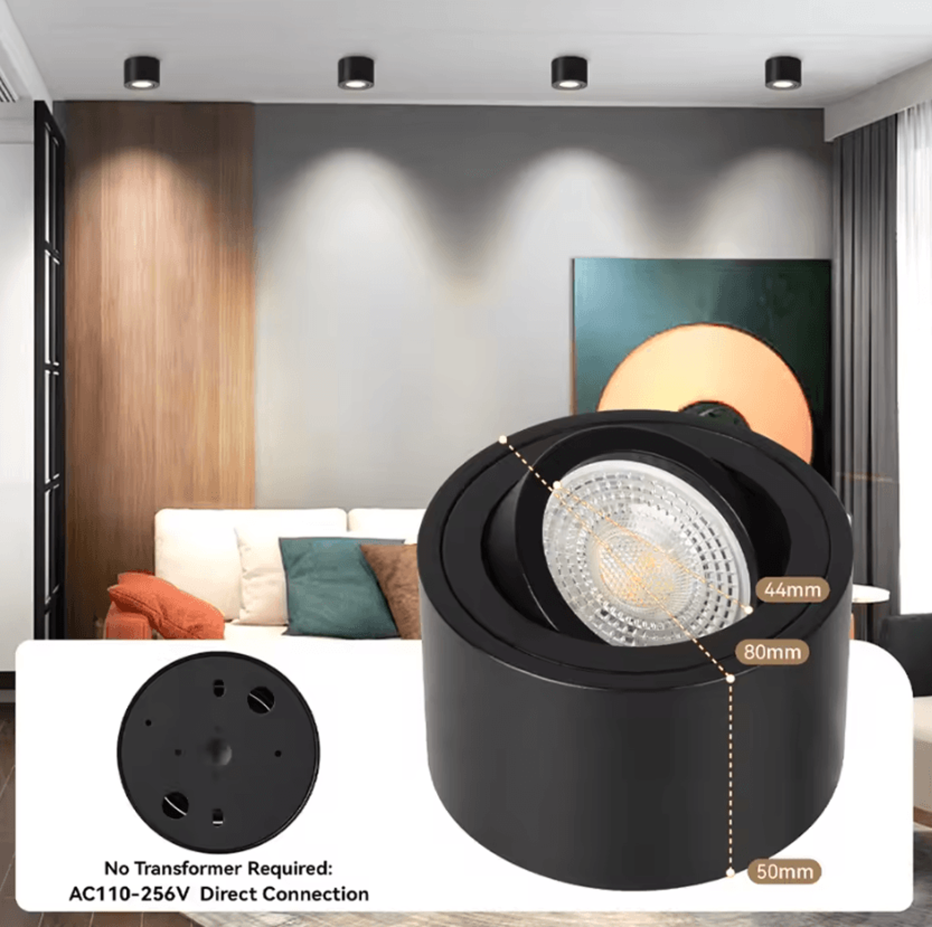 adjustable dimmable led ceiling downlight modern surface mounted spotlight for indoor home lighting