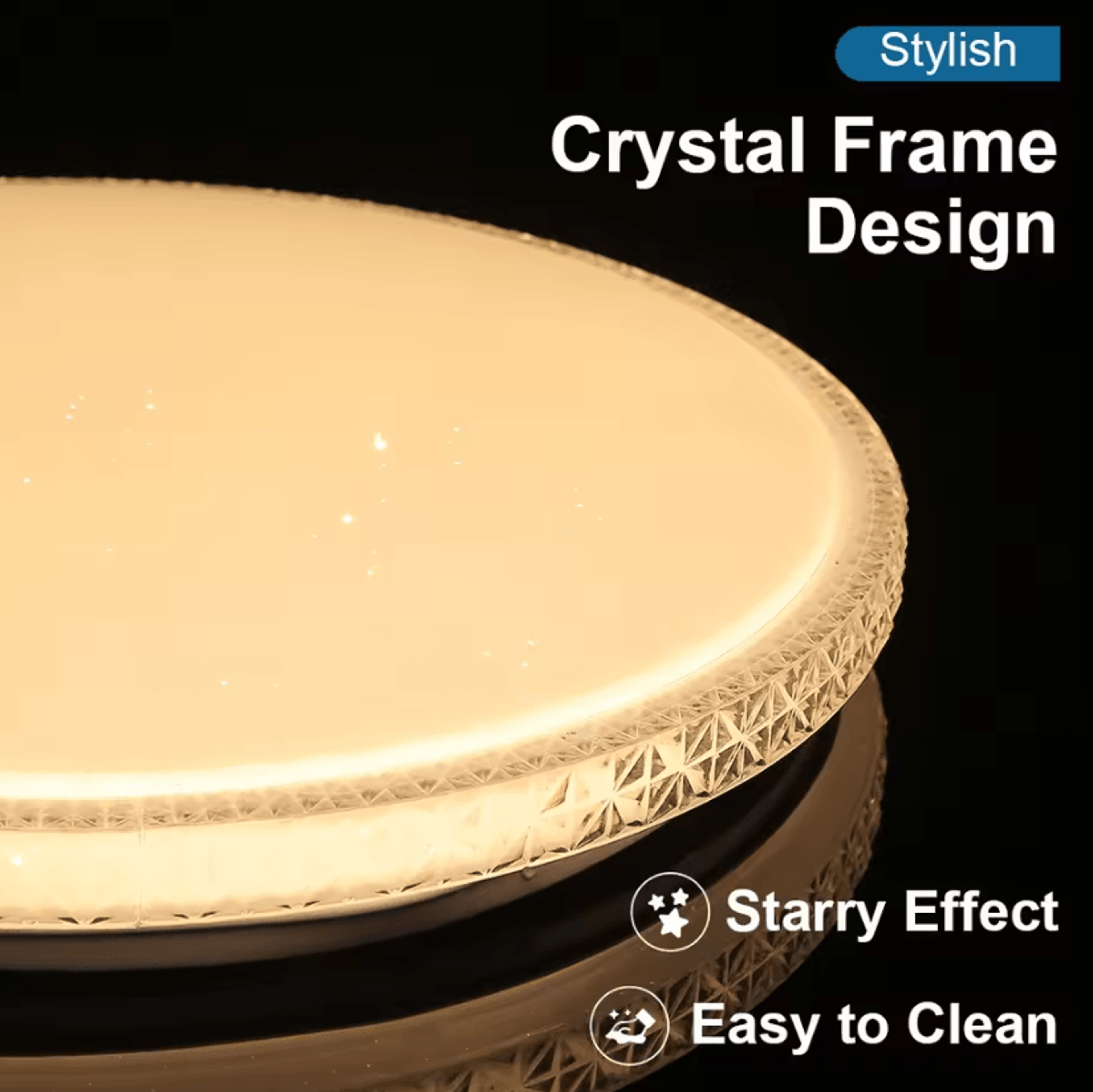 Modern Crystal Frame LED Ceiling Light 220V Remote Control Panel Lamp For Living Room Bedroom And K 2
